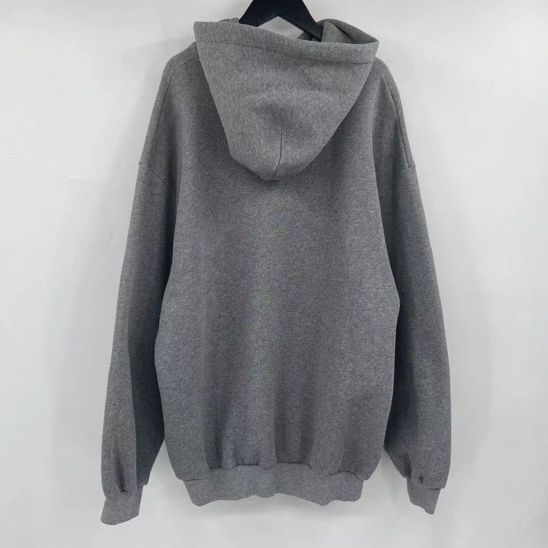 Balenciaga Balenciaga Grey Wheat Double B Letter Hoodie Size US L / EU 52-54 / 3 - 2 Thumbnail
