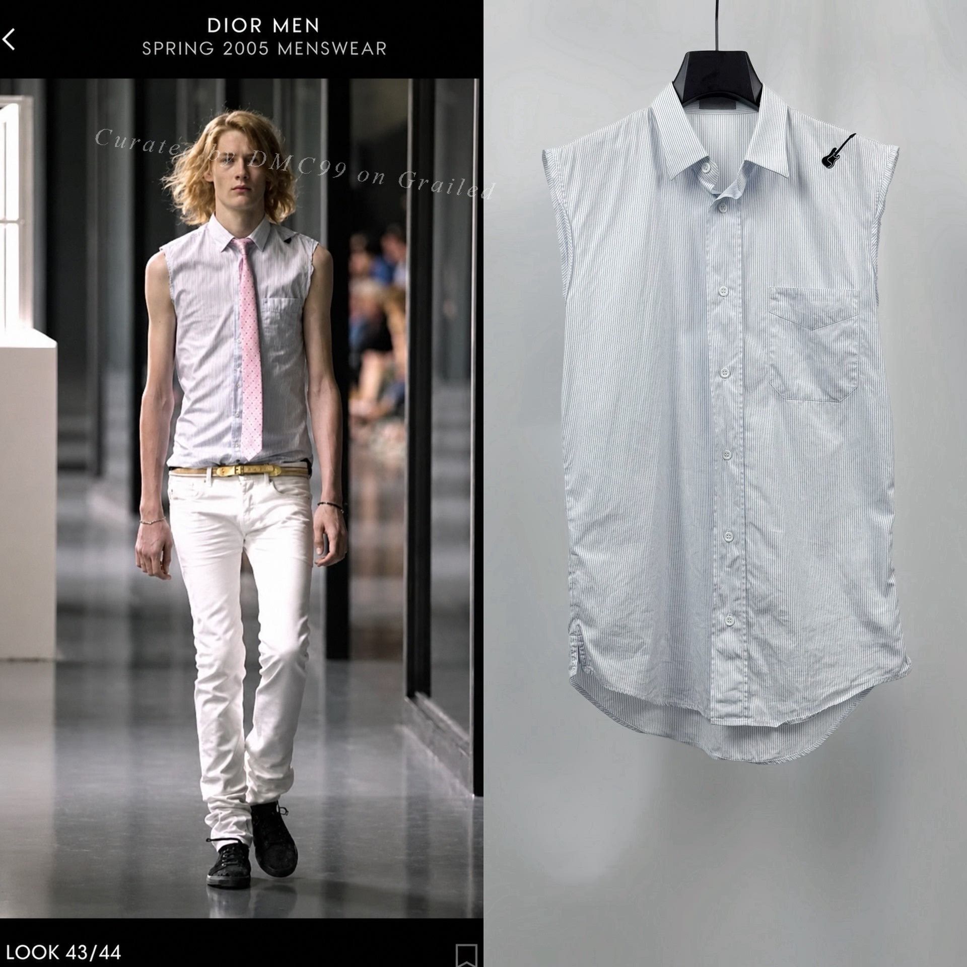 Dior × Hedi Slimane SS05 Dior Homme 'Beck' Grey Tank Top Hedi