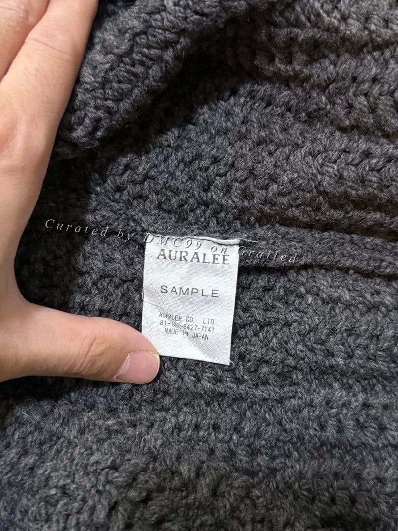 Auralee AURALEE Dark Blue Cable Knit Sweater | Grailed