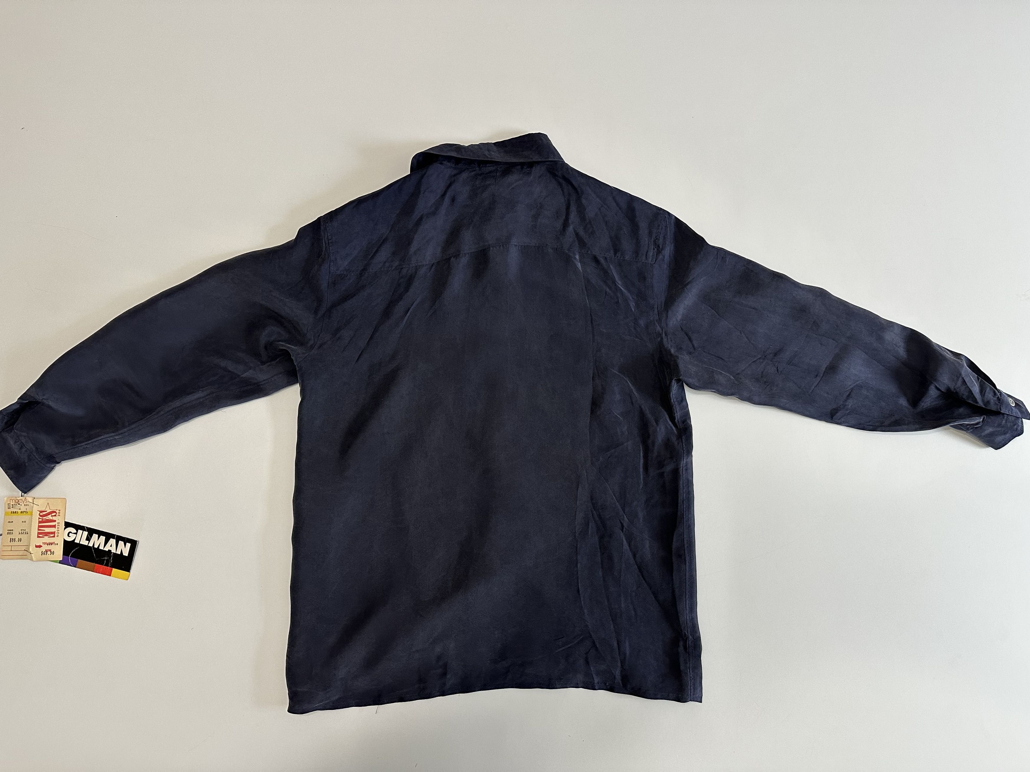 Other Vintage Diane Gilman Small Silk Navy Blue Blouse Shirt Size S / US 4 / IT 40 - 4 Thumbnail