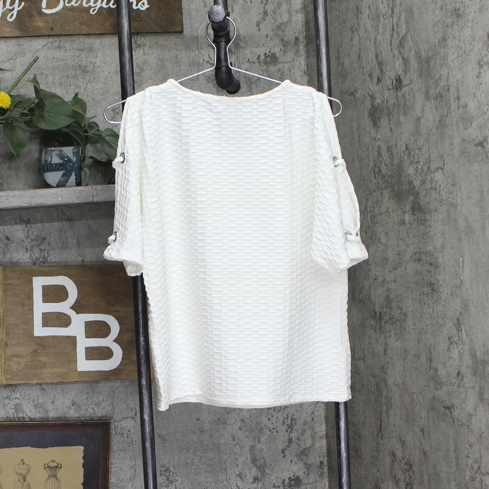 Other Nwt Ny Collection Embellished Blouse Phou1641 White Pl Size L / US 10 / IT 46 - 2 Thumbnail