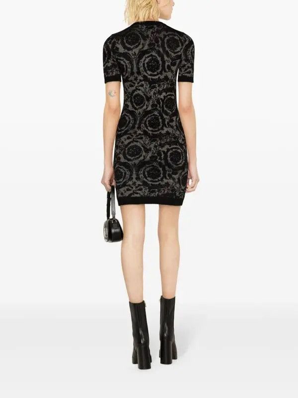 Versace o1y0226 Mini Dress in Black/Gray Size XS / US 0-2 / IT 36-38 - 3 Thumbnail