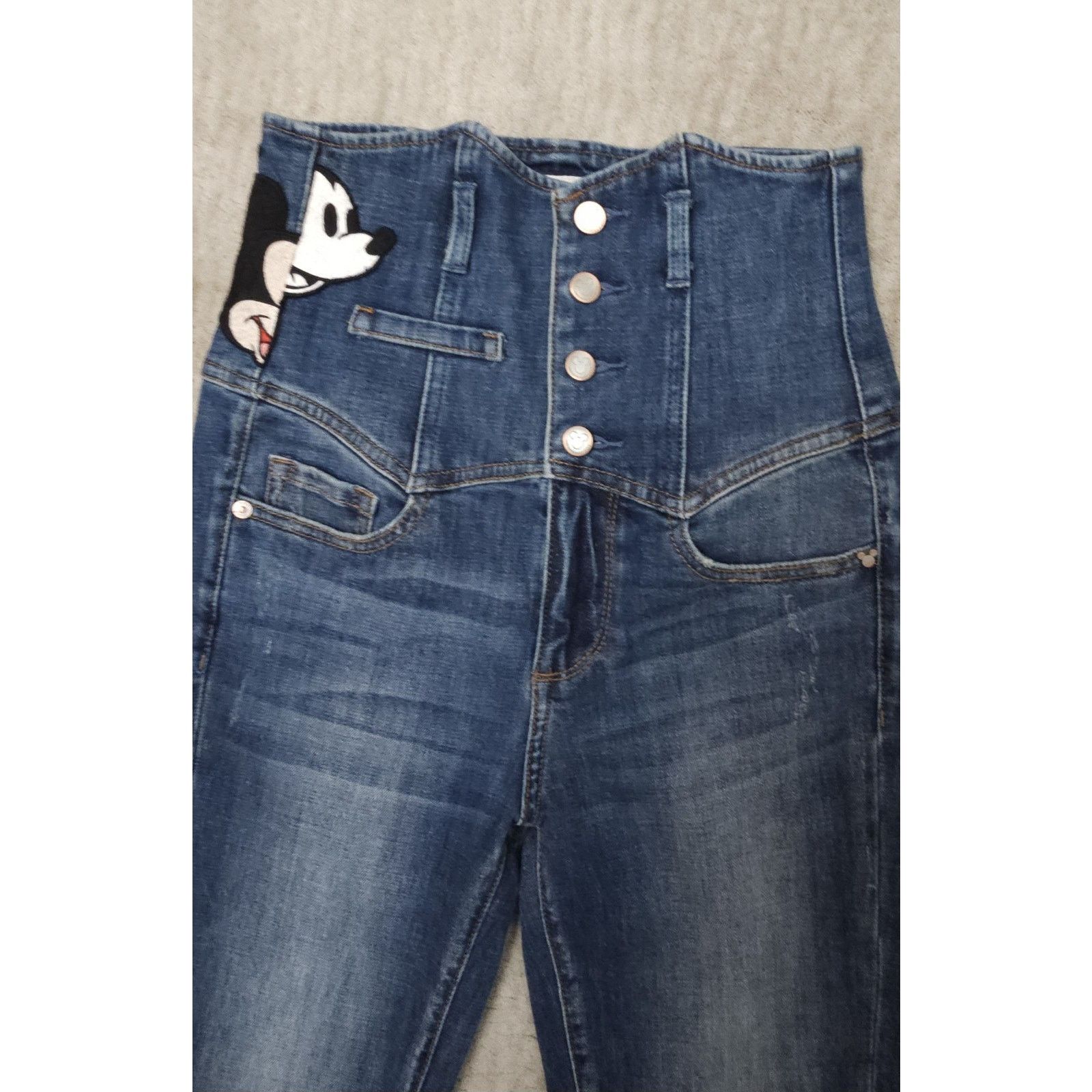 Miss Sixty Miss Sixty Y2K Disney Mickey Mouse Logo Embroidered Denim Size 24" / US 00 / IT 34 - 3 Thumbnail