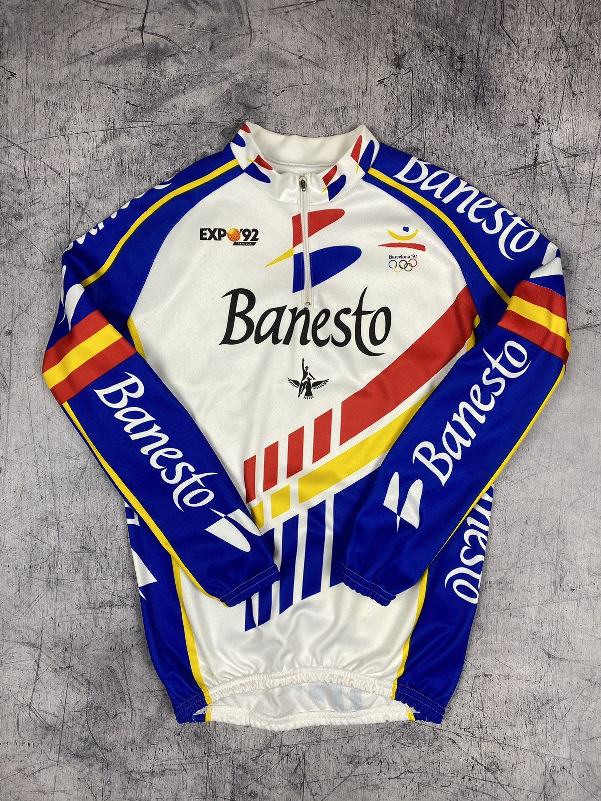Vintage Banesto olympic barcelona 1992 cycling shirt Jersey expo92 Size US M / EU 48-50 / 2 - 11 Thumbnail