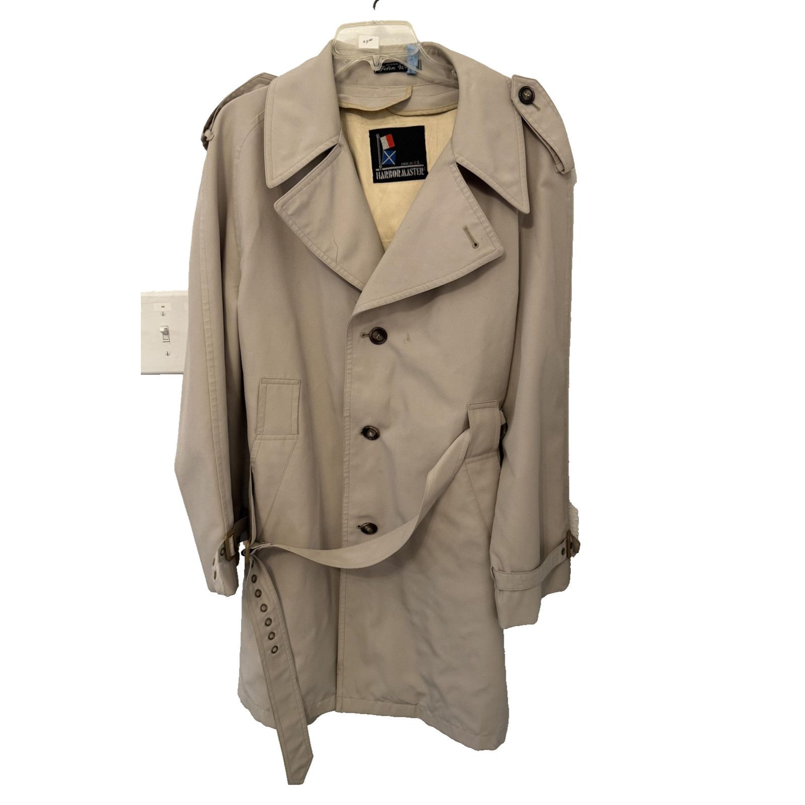 & Other Stories Vintage Harbormaster Trench Coat Mens Large Belted USA 80s Size US L / EU 52-54 / 3 - 2 Thumbnail