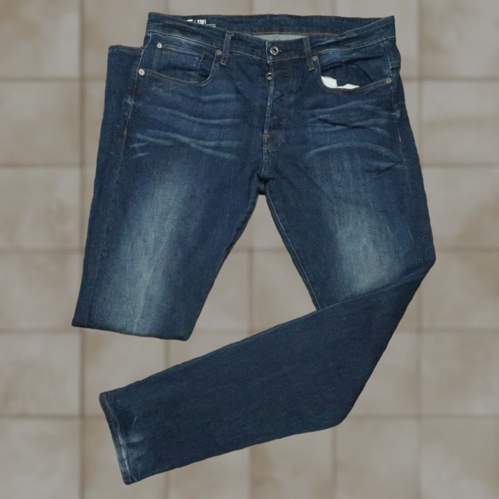 VINTAGE G-Star RAW Jeans Men 35x34 Denim Slim Fit Blue 3301