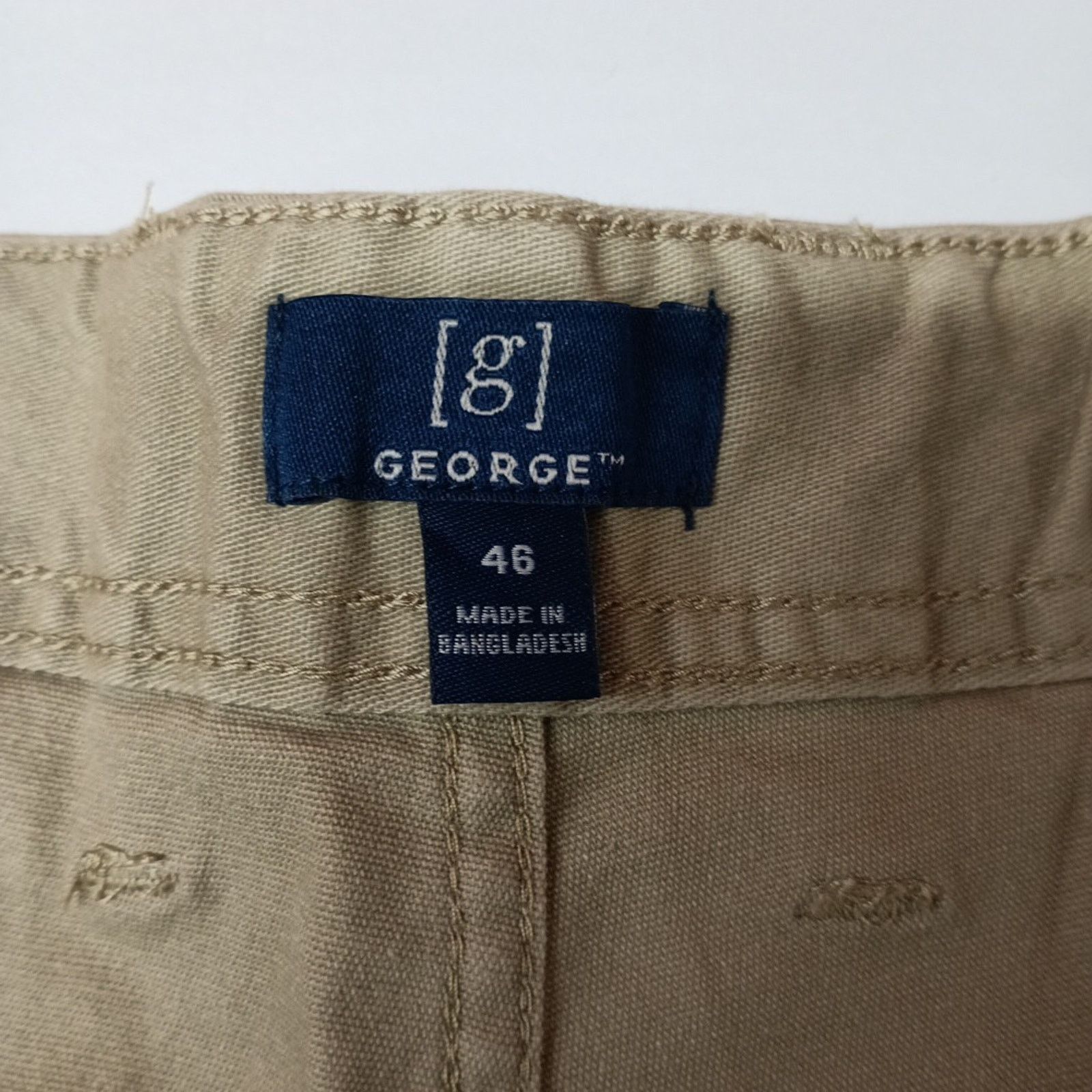 George George Cargo Shorts Mens Size 46 Beige Flat Front 10" Inseam Size US 44 / EU 60 - 2 Thumbnail