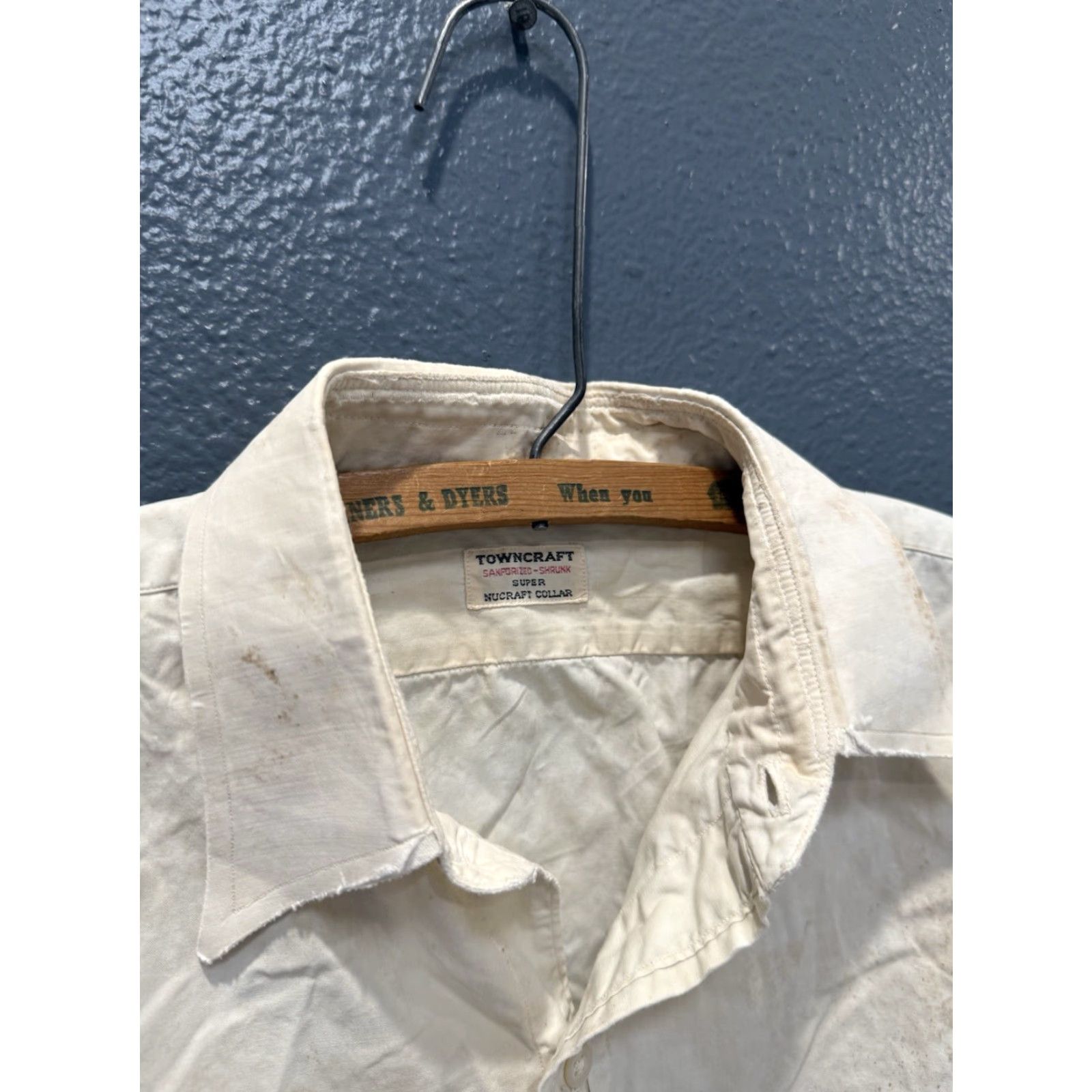 Vintage VINTAGE Towncraft Shirt Sanforized White Cotton Button-Front 1940s Medium Mens Size US M / EU 48-50 / 2 - 2 Thumbnail