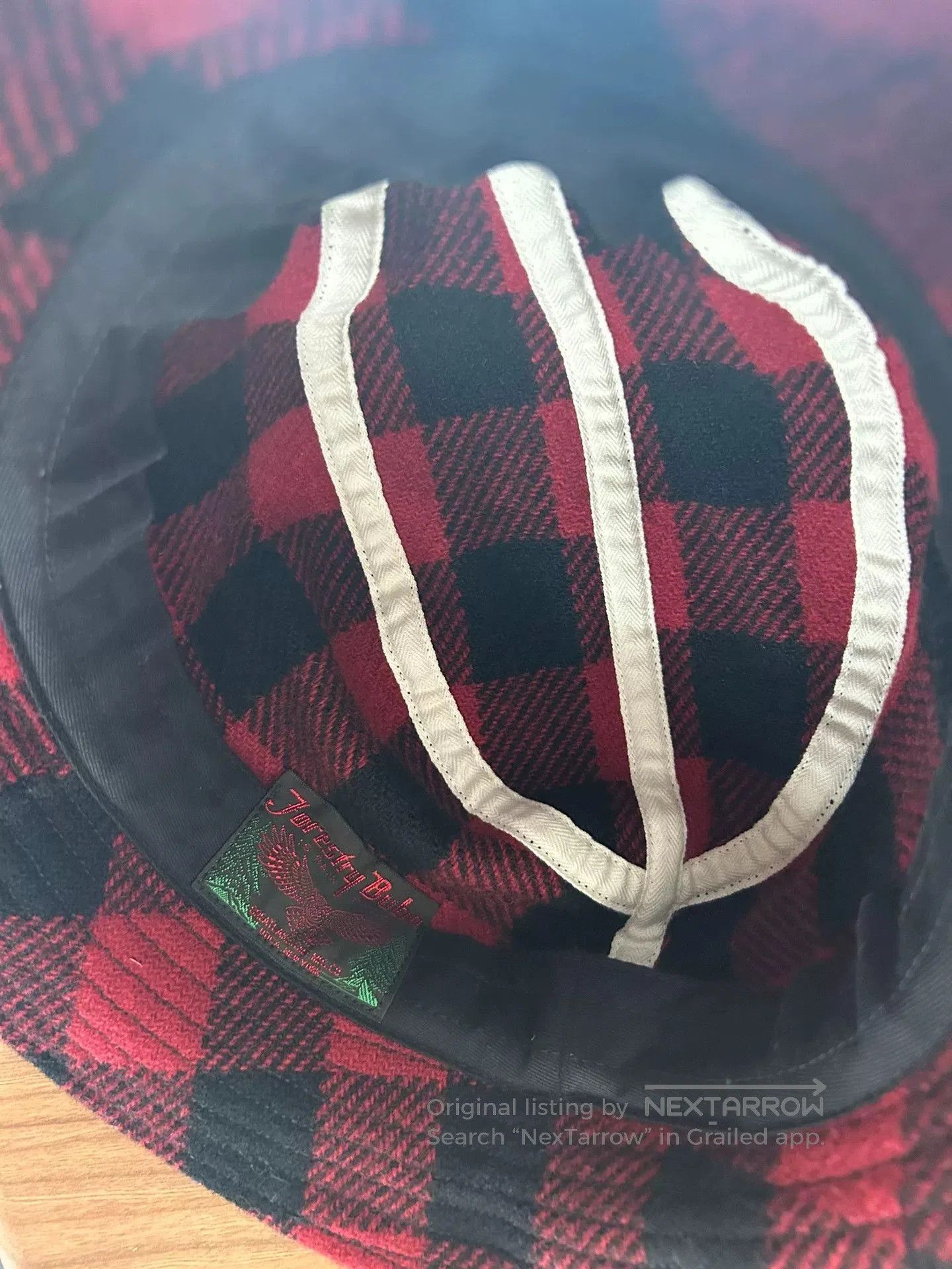 Freewheelers red and black plaid outdoor gentleman hat. Size ONE SIZE - 5 Thumbnail