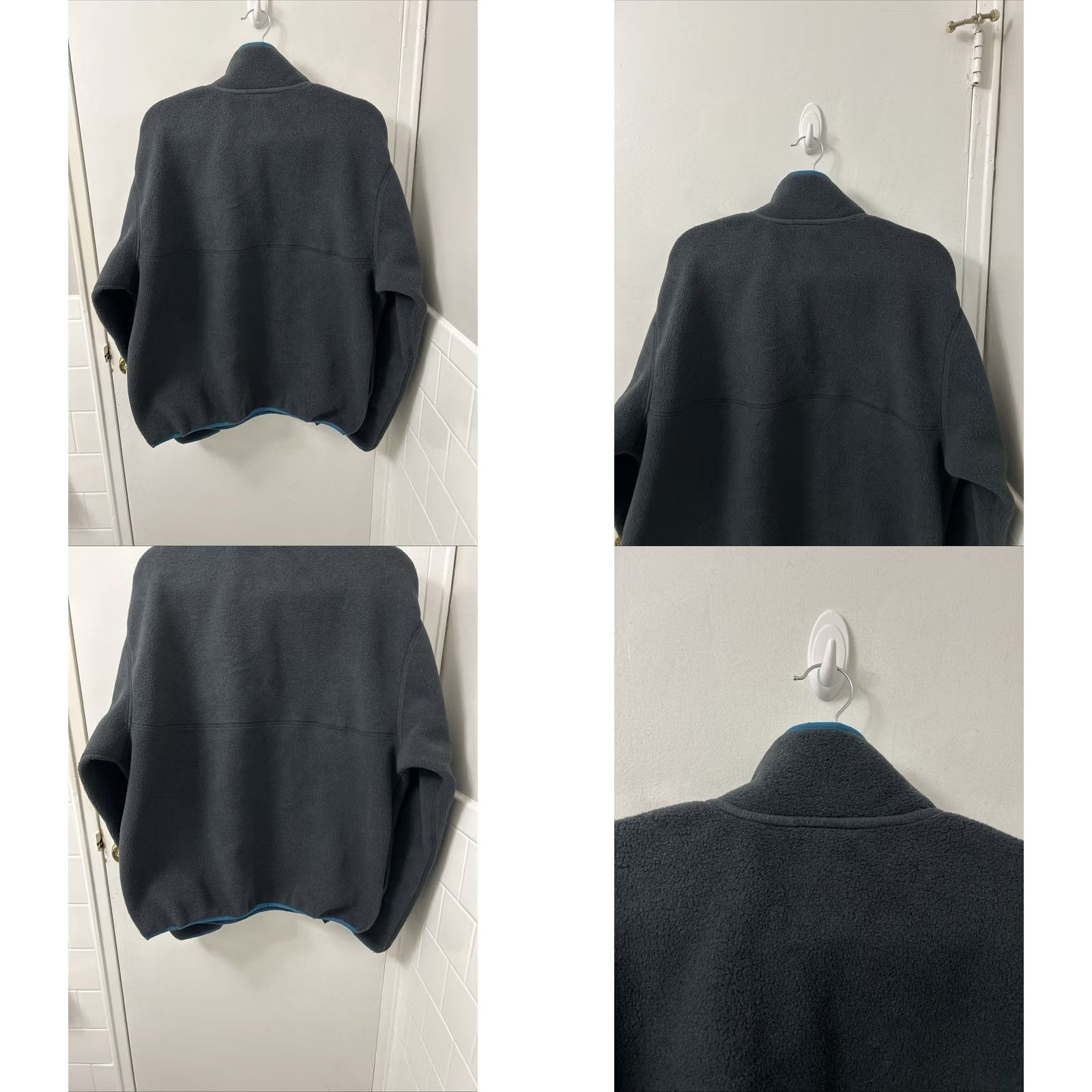 Vintage LL Bean Classic Fleece Pullover Sweater Unisex Adults Large Gray Mock Neck Logo 4-Snap Placket Pullover Outdoor Casual All Seasons 522444 Size L / US 10 / IT 46 - 8 Thumbnail
