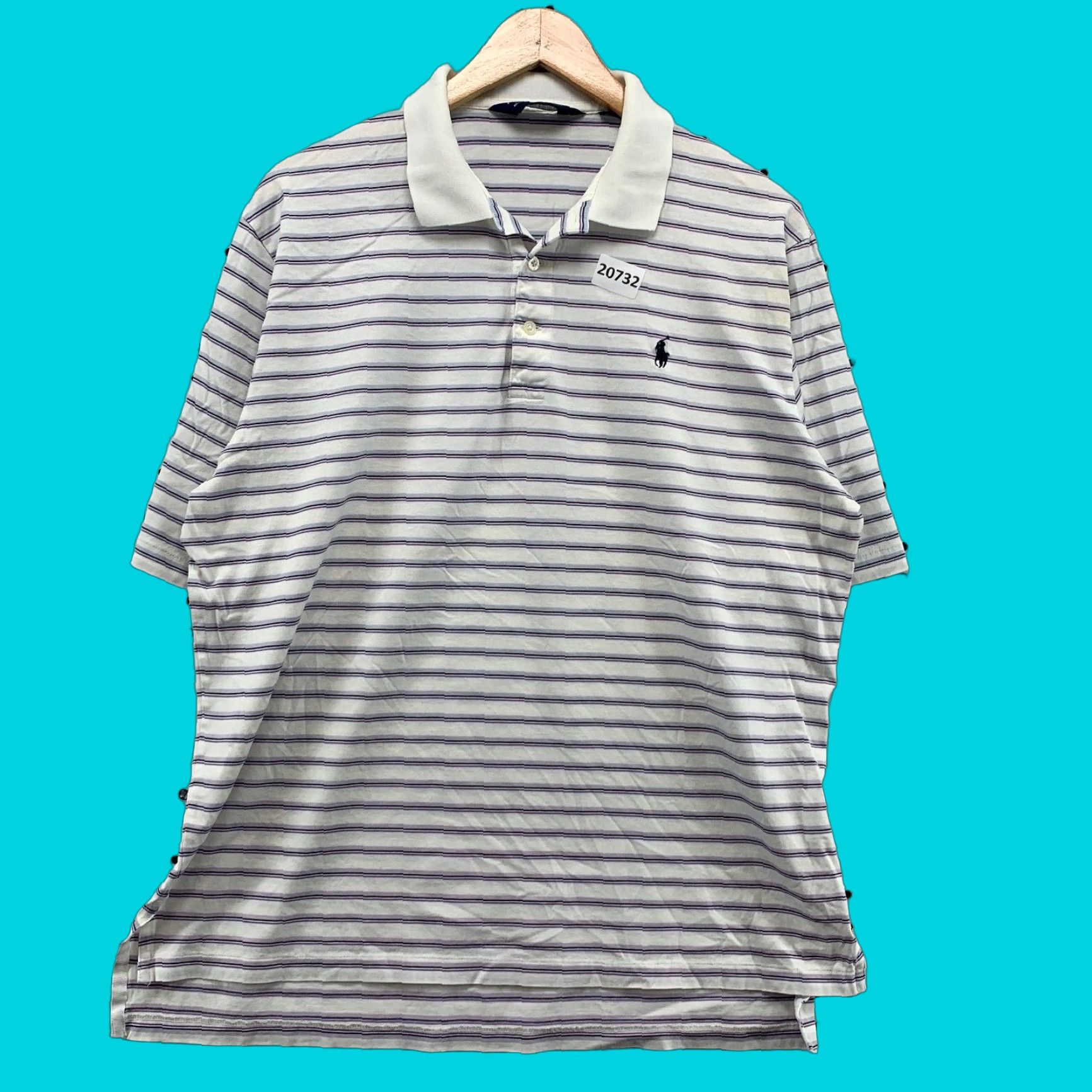 Ralph Lauren VINTAGE Ralph Lauren Polo Golf Polo Shirt White Striped Mens Large Adult L White Striped Polo Golf Mens L 90s Size US L / EU 52-54 / 3 - 1 Thumbnail