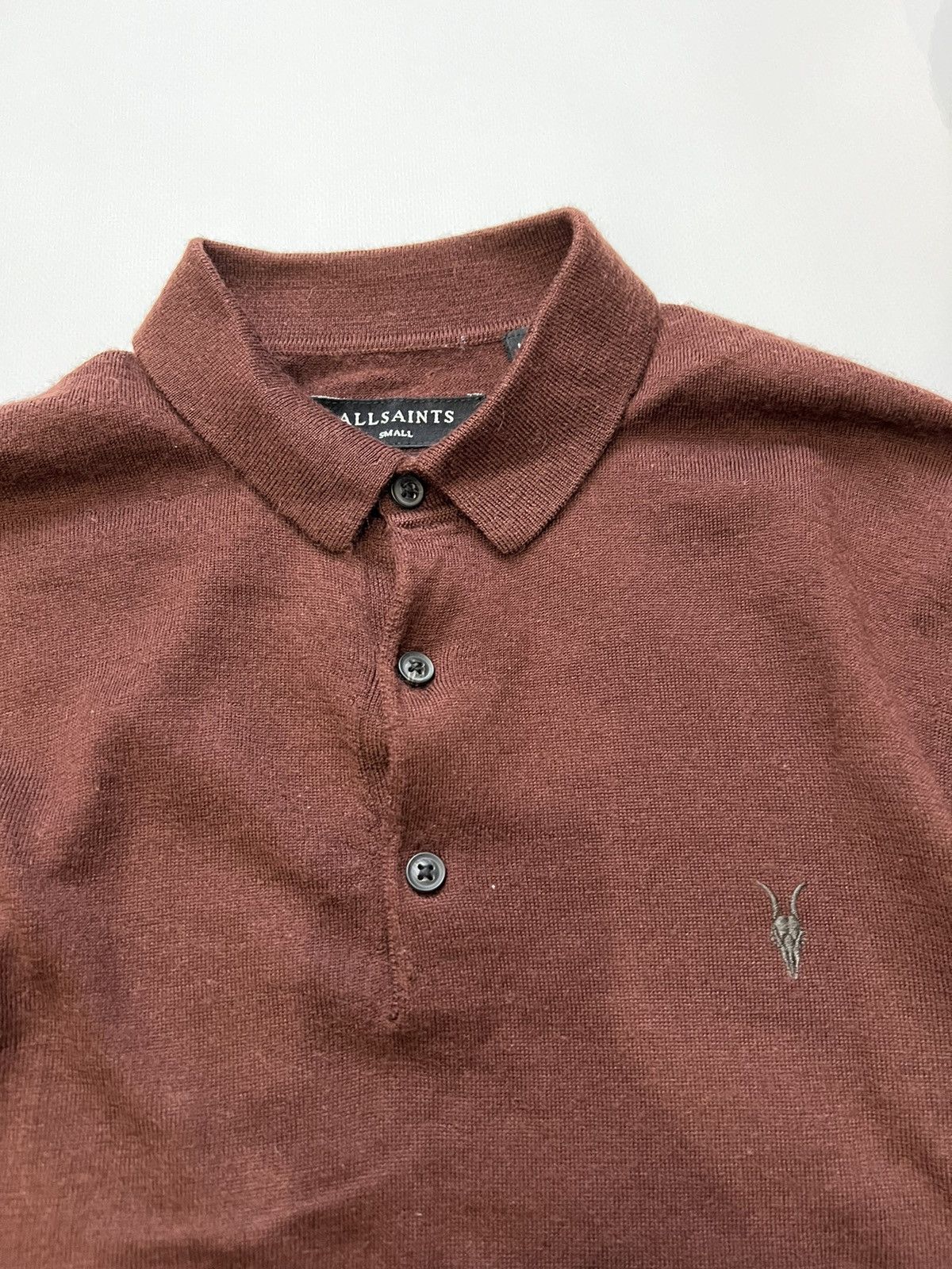 Allsaints Allsaints Red Cherry Merino Polo Shirt Sweater Size US S / EU 44-46 / 1 - 3 Thumbnail