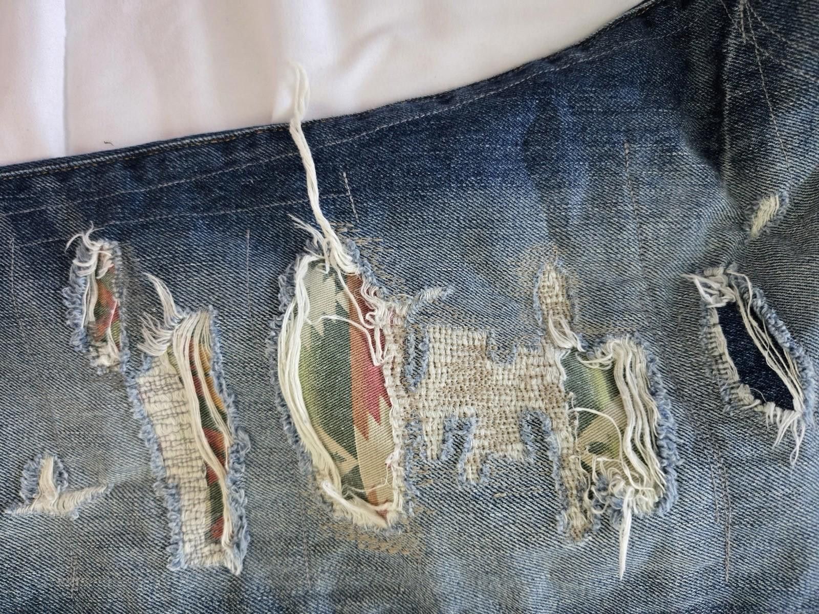 Polo Ralph Lauren Polo Ralph Lauren Slim Patch Distress Denim Jeans 31/30 Size US 31 - 7 Thumbnail