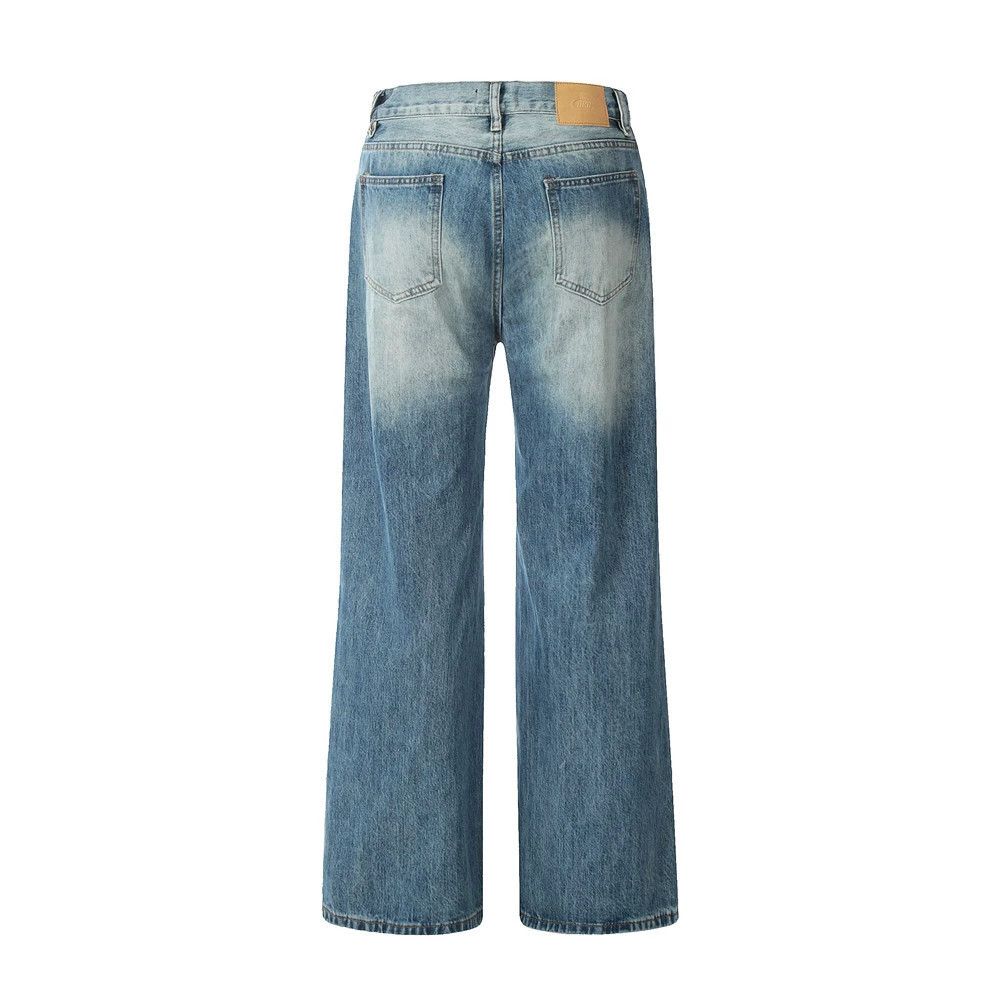 Jean Men's high street American casual loose washed jeans Size US 32 / EU 48 - 2 Thumbnail