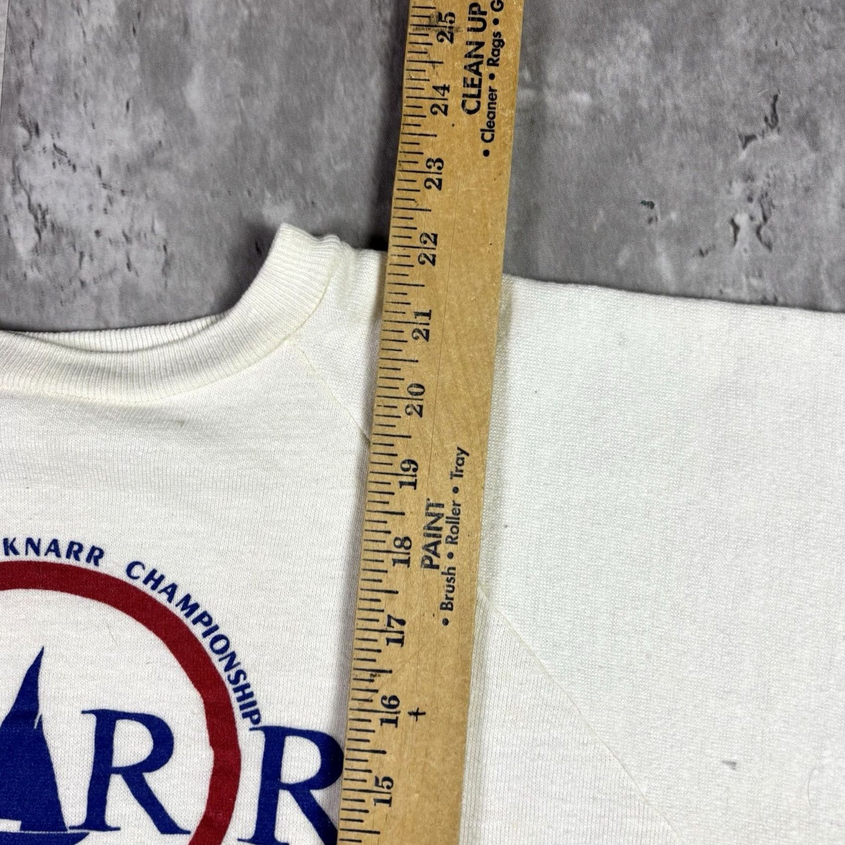 Vintage VINTAGE Knarr Sweatshirt Crewneck Small 80s White Adidas Basketball Soccer Graphic Print Nightvision Logo Pullover Men Size US S / EU 44-46 / 1 - 4 Thumbnail