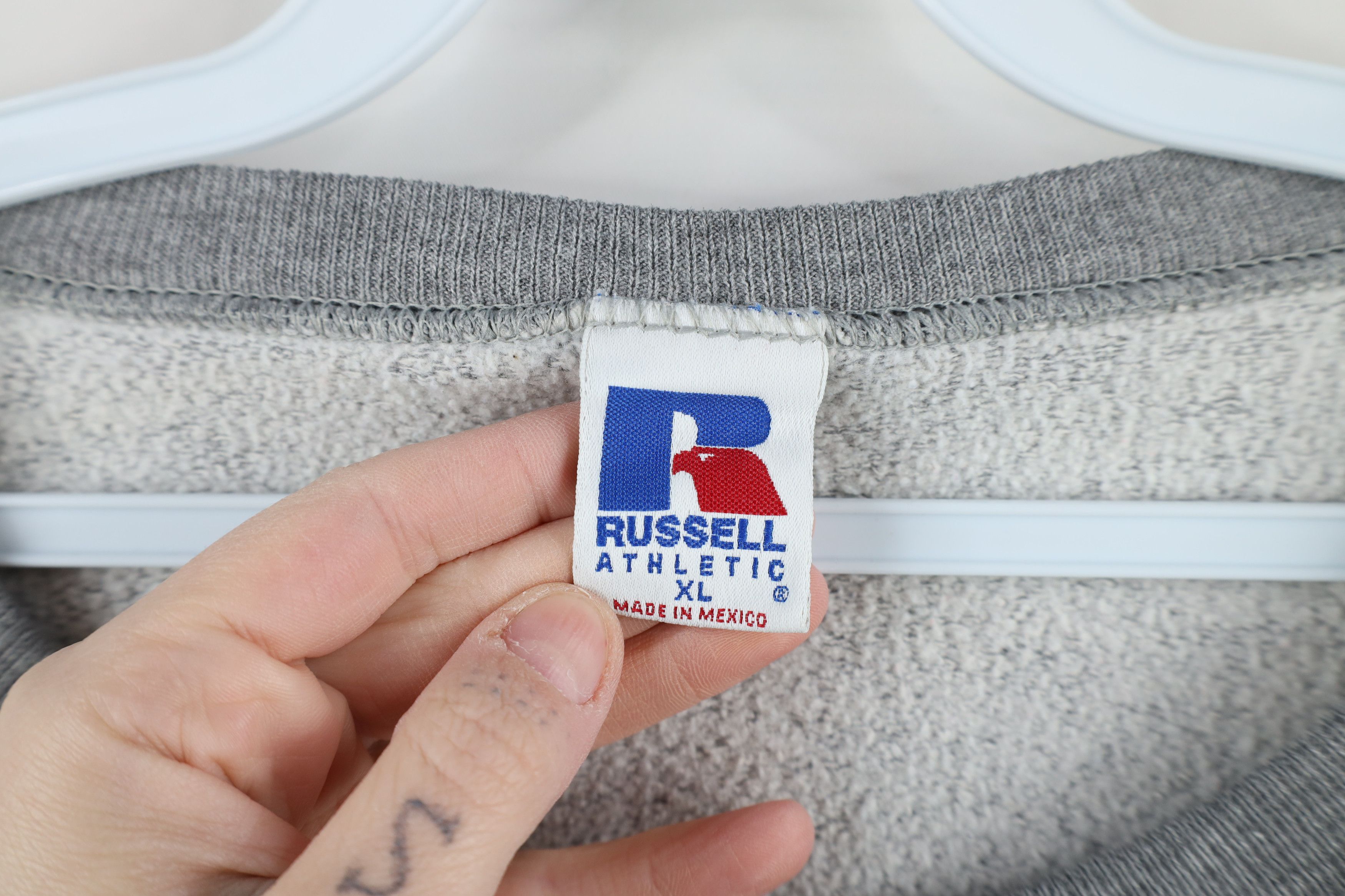 Russell Athletic × Vintage Vintage 90s Russell Athletic Blank Crewneck Sweatshirt Gray Size US XL / EU 56 / 4 - 10 Thumbnail
