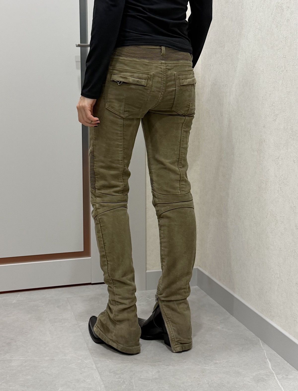 Balmain BALMAIN Decarnin SS 2010 Wax ‘Stain’ Biker Denim Zip Pants Size 28" / US 6 / IT 42 - 5 Thumbnail