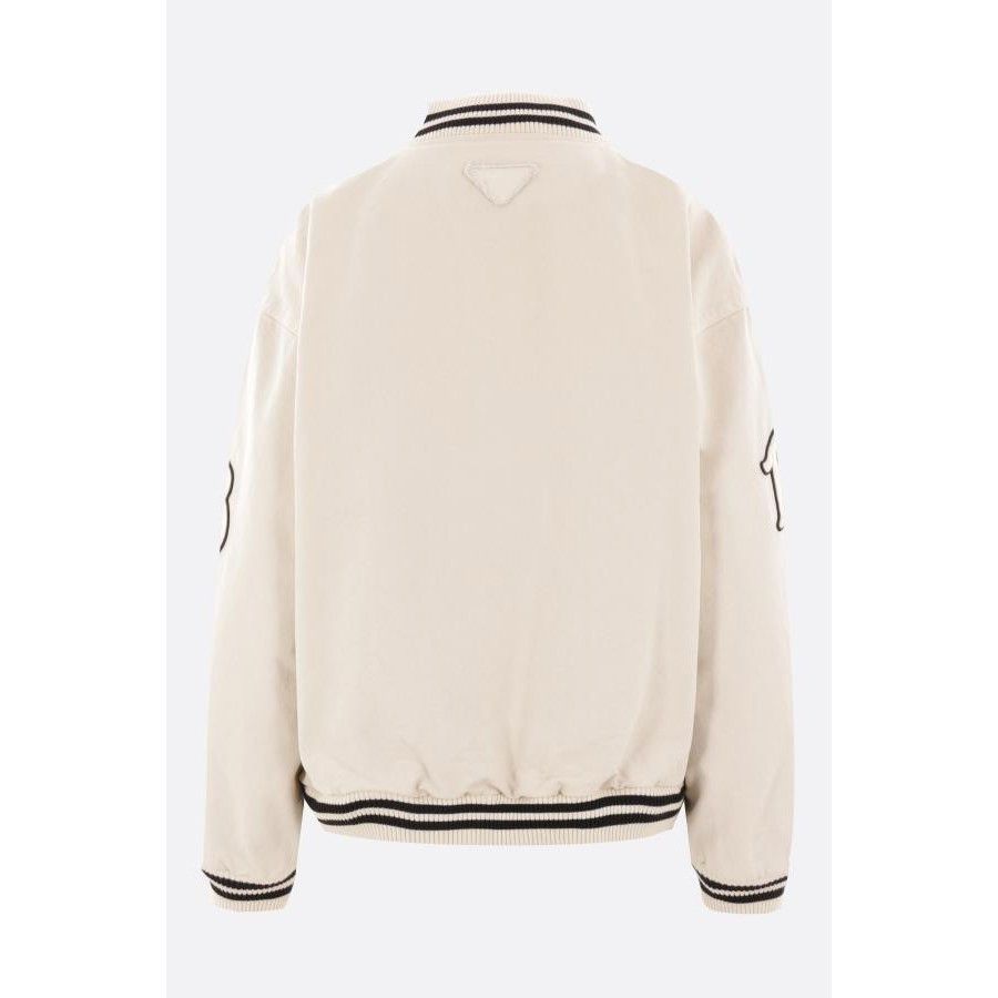 Prada PRADA Ivory Canvas Oversize Bomber Jacket New & Authentic (W Size S / US 4 / IT 40 - 2 Thumbnail