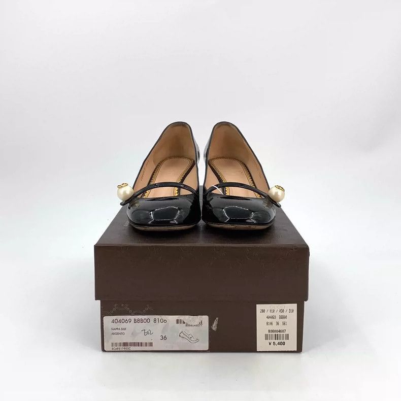 Gucci Gucci Black Pearled Mary Jane Heels Size 35.5-2506 Size US 6 / IT 36 - 8 Thumbnail