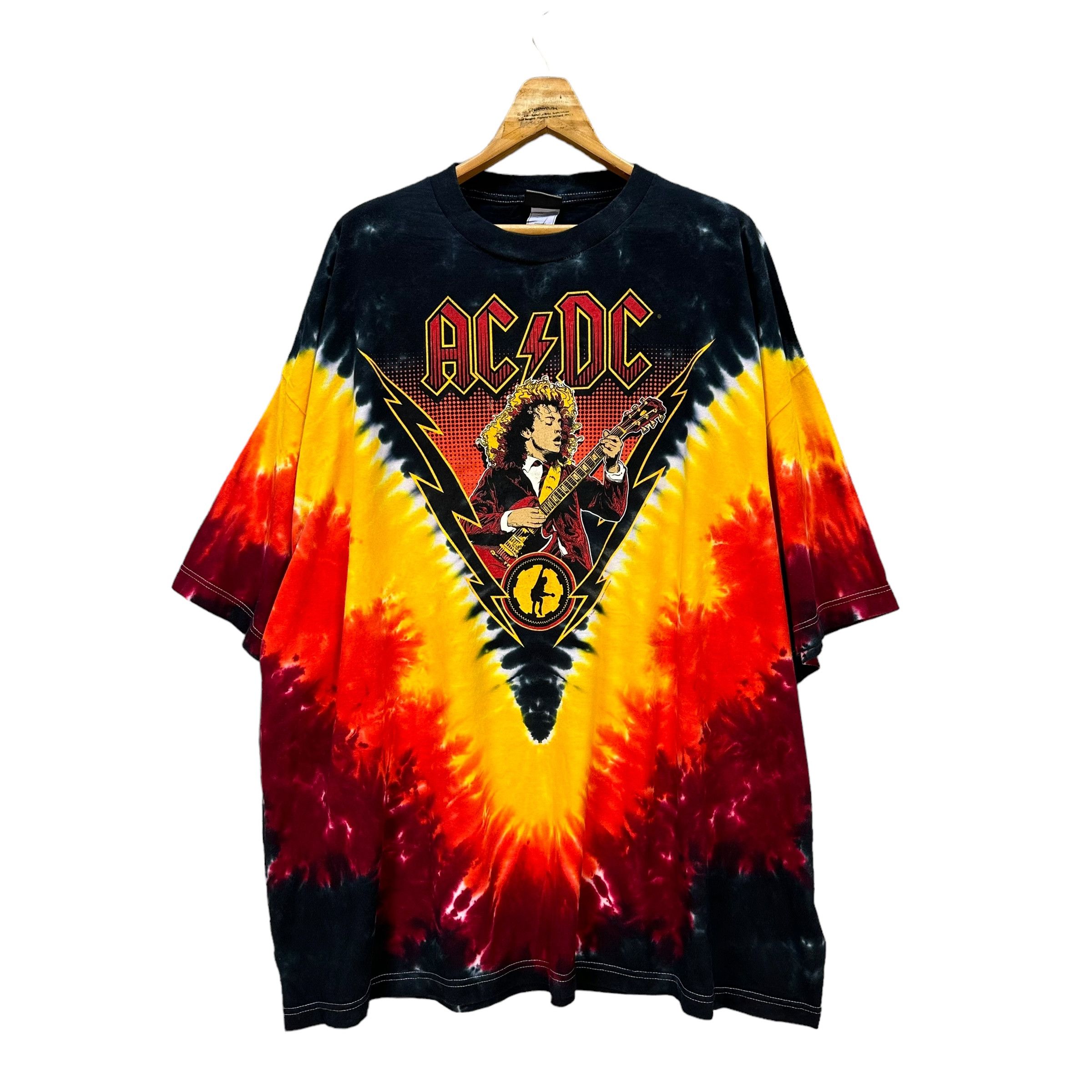 image of Y2K [5Xl] Acdc Liquid Blue Tie Dye Big Size Tees 9156-63, Men's