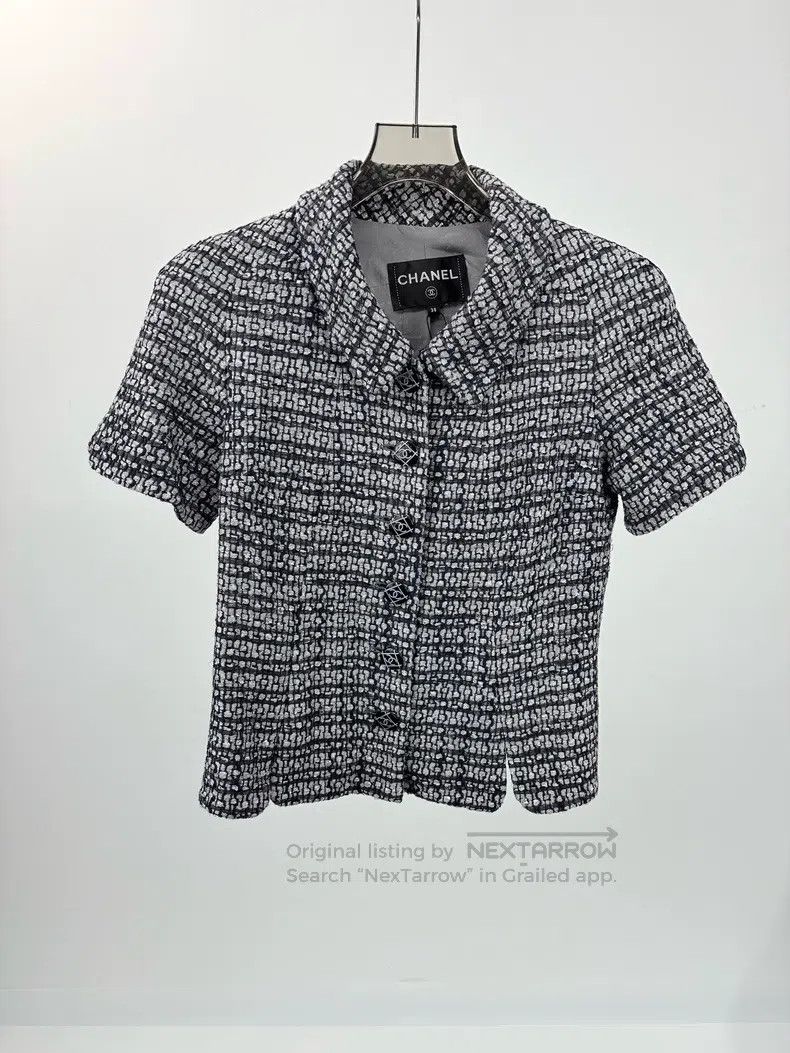 Chanel Chanel Silver thread tweed short-sleeved jacket Size XS / US 0-2 / IT 36-38 - 1 Thumbnail