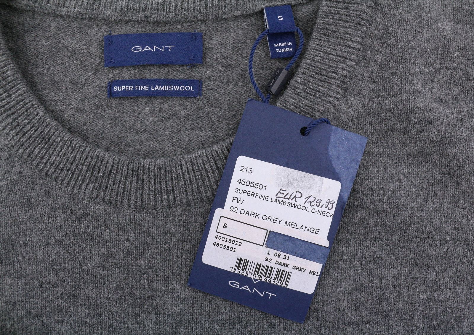 Gant SUPERFINE LAMBSWOOL C-NECK S Dark Grey Melange 88103 Size S / US 4 / IT 40 - 9 Thumbnail