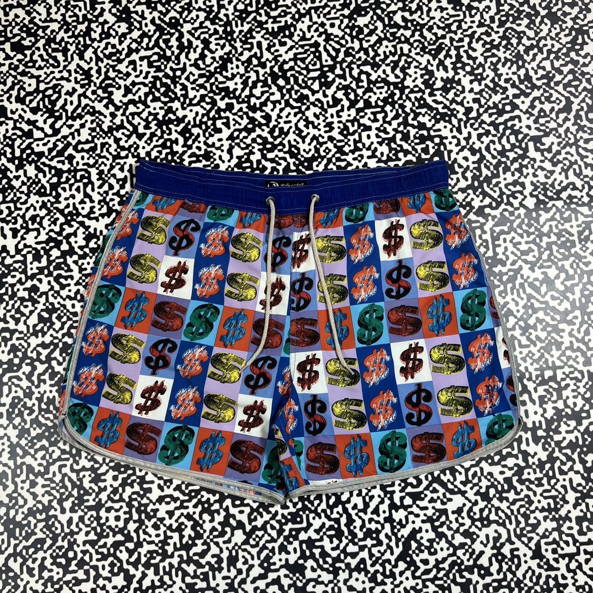 Andy Warhol Vintage Y2K Andy Warhol Dollar Logo Luxury Retro Shorts Size US 36 / EU 52 - 1 Thumbnail