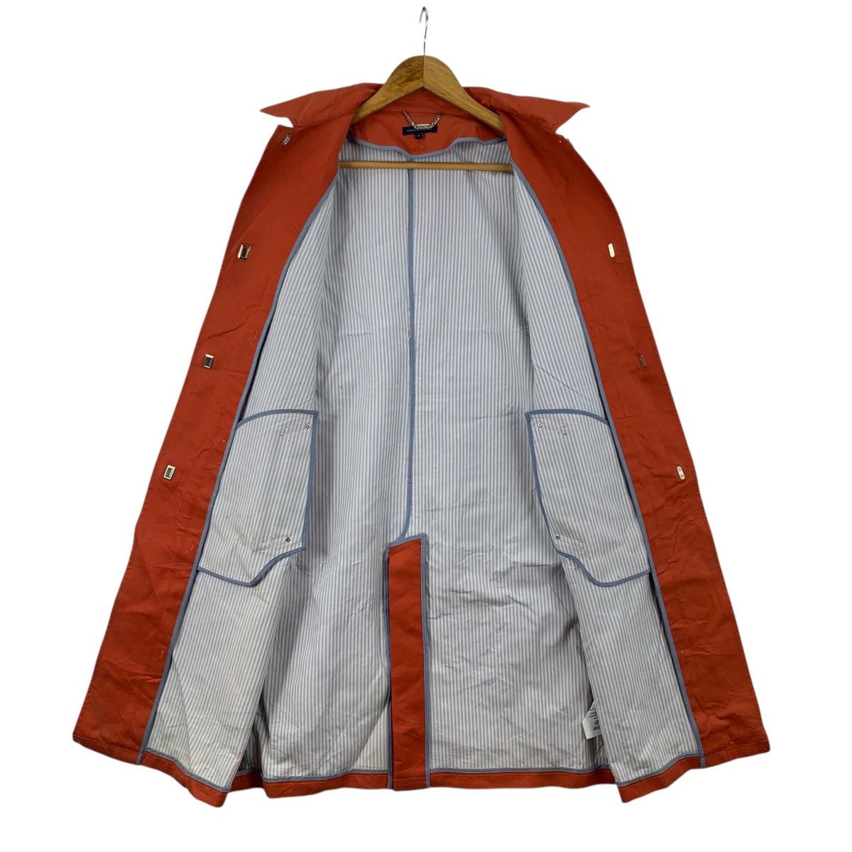 Tommy Hilfiger TOMMY HILFIGER Orange Long Trench Coat Parka Jacket Size M / US 6-8 / IT 42-44 - 3 Thumbnail