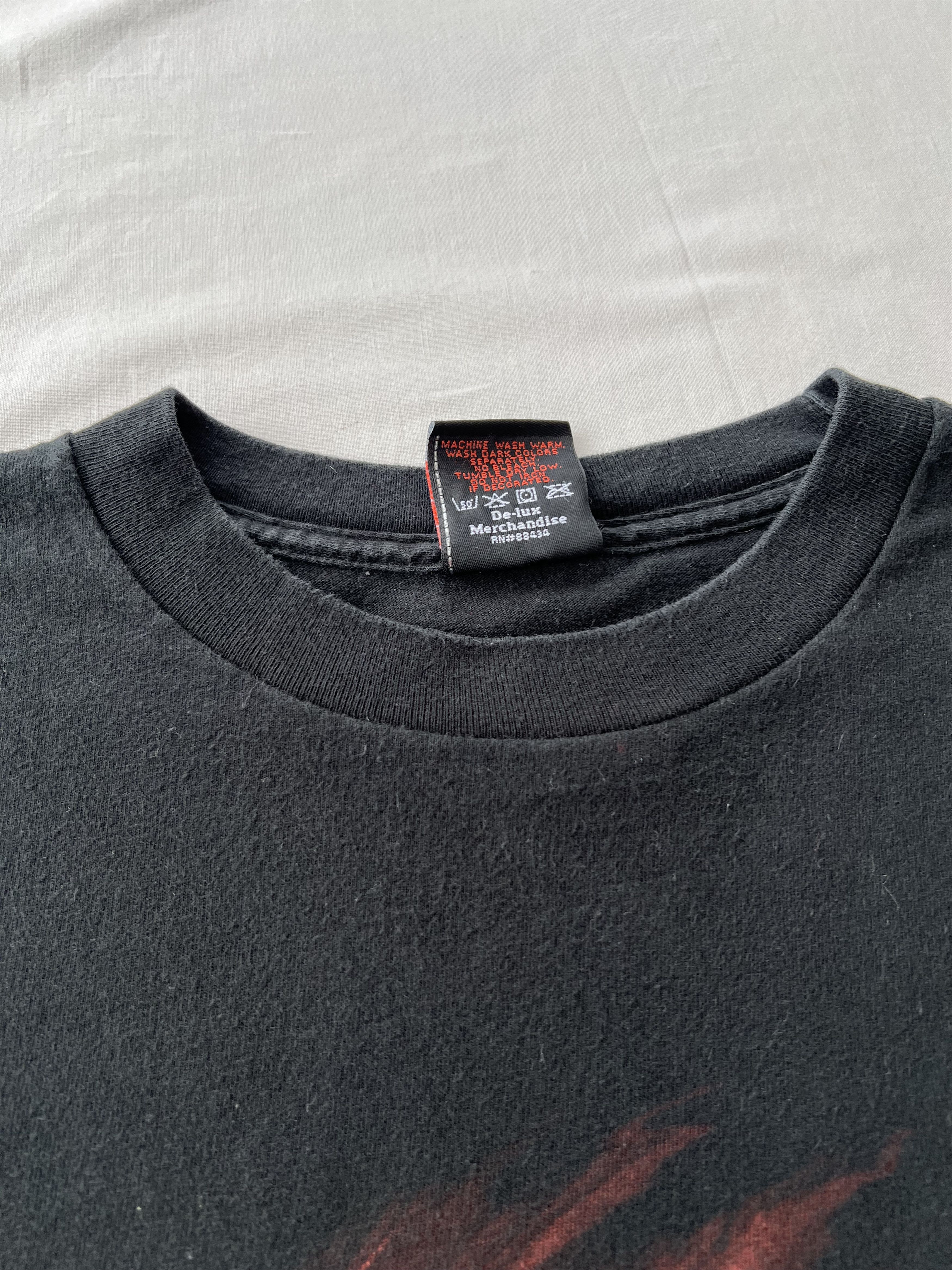 Harley Davidson Vintage 2000s Harley Davidson Eagle Skull Fire Flame T-shirt Size US L / EU 52-54 / 3 - 11 Thumbnail