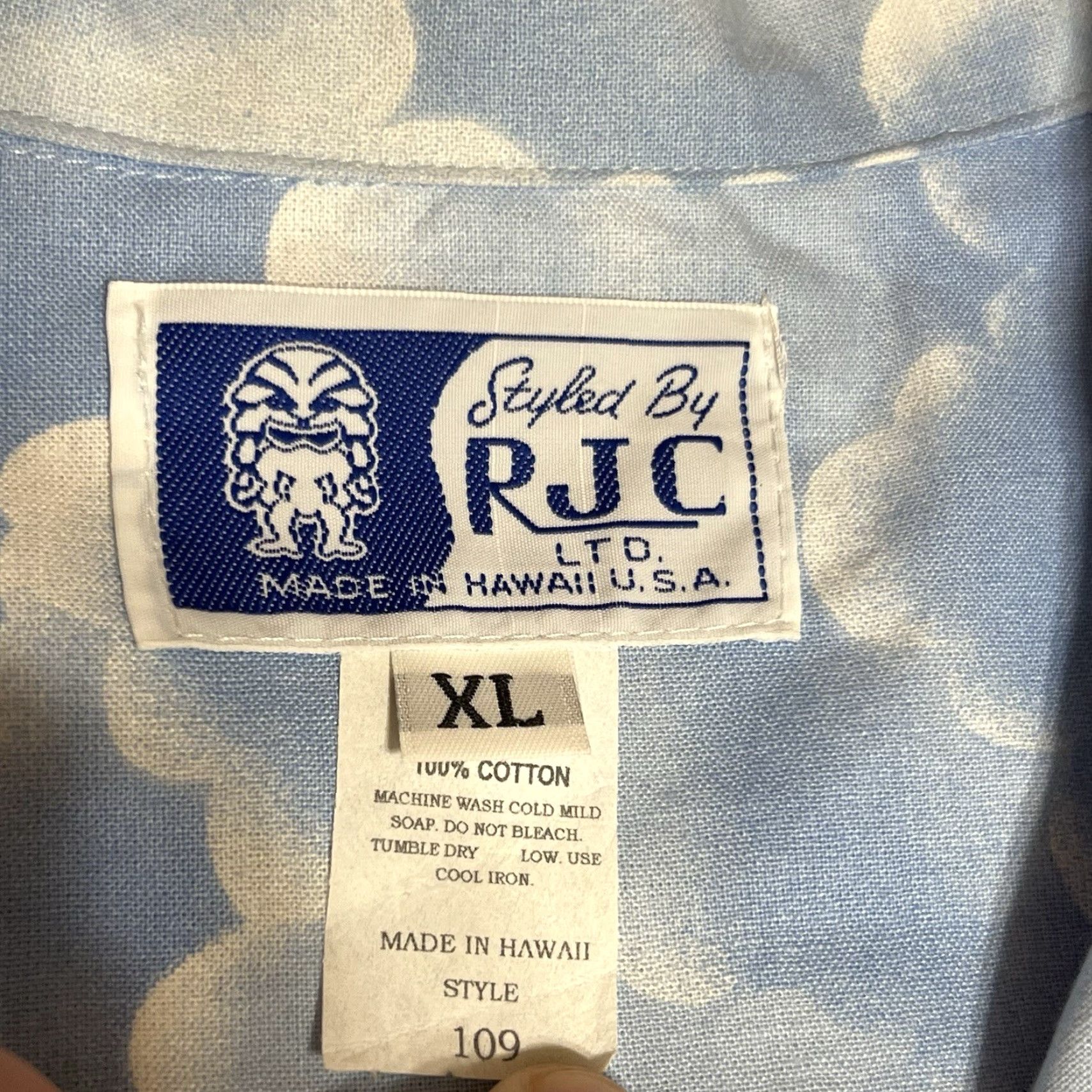 Vintage RJC Hawaiian Shirt Short Sleeve Button-Up XL Blue NWT Beach Palm Trees Size US XL / EU 56 / 4 - 7 Thumbnail