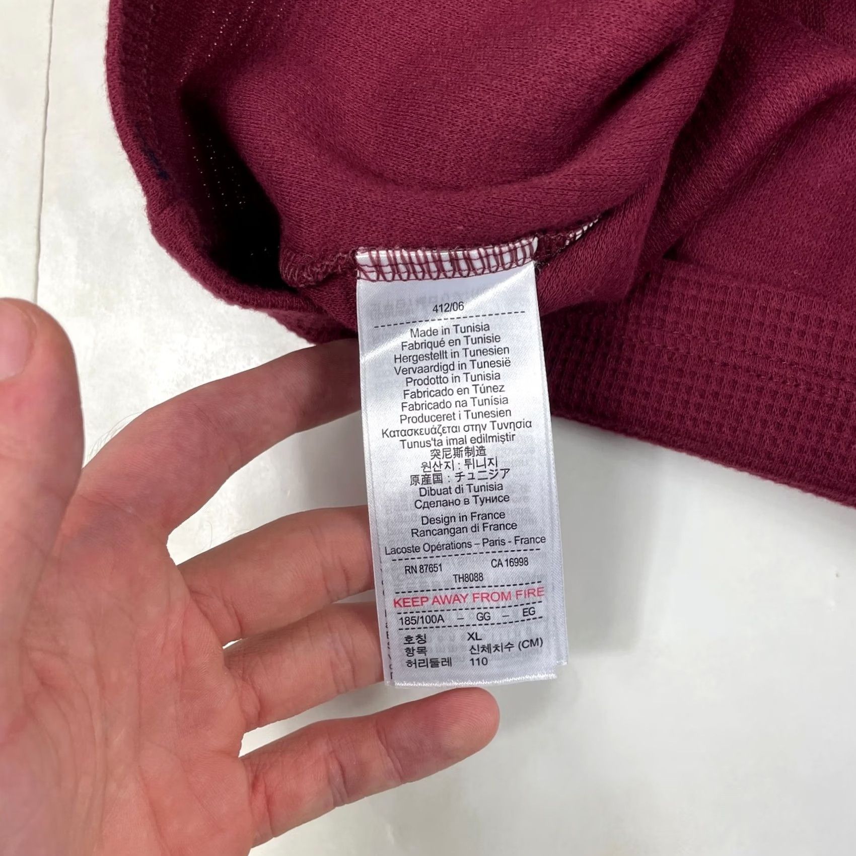 Lacoste Lacoste Red Thermal Long Sleeve Shirt Mens Extra Large Size US XL / EU 56 / 4 - 6 Thumbnail