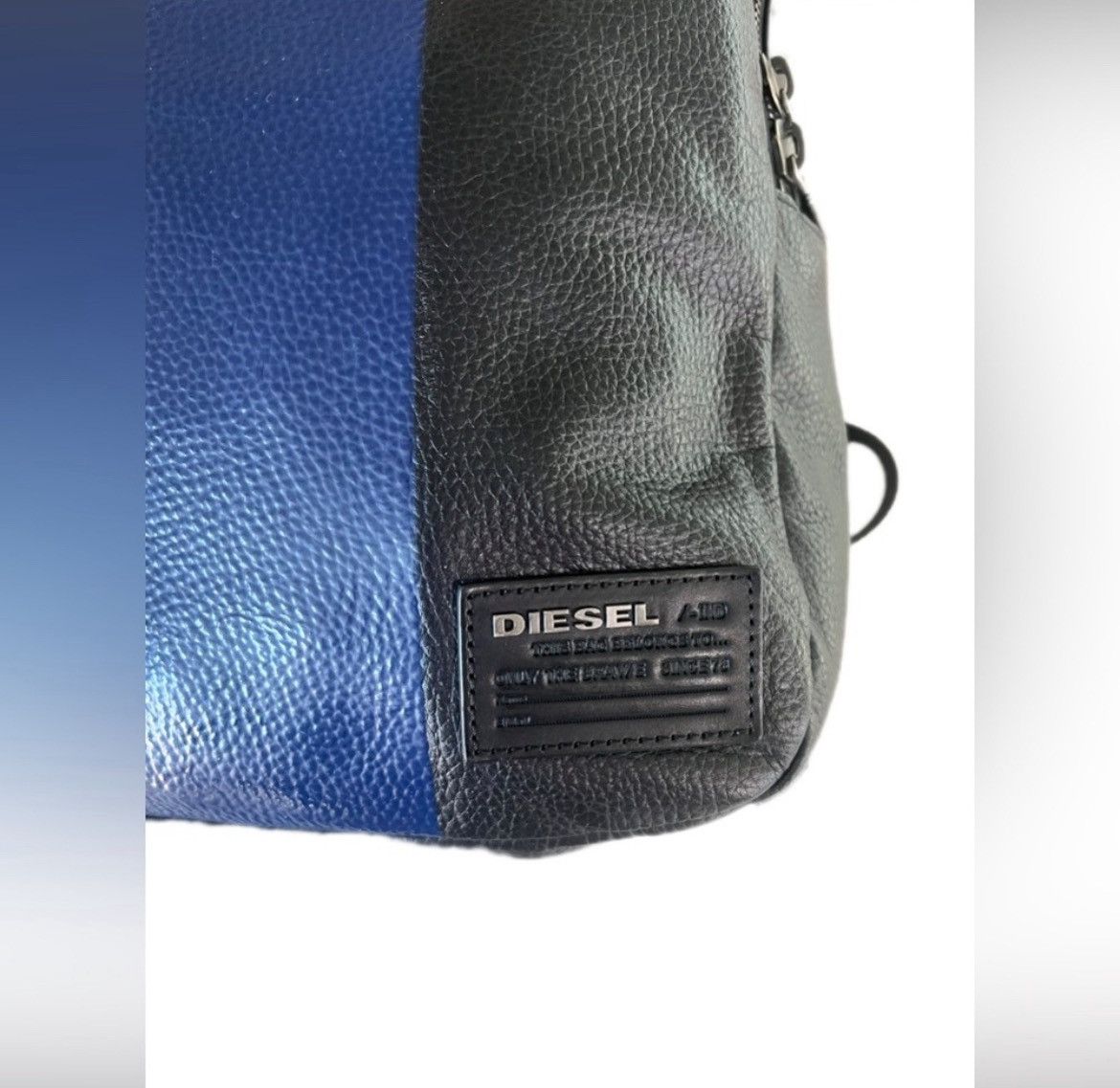 Diesel Diesel Men Large Capacity Leather Backpack Black Blue Size ONE SIZE - 4 Thumbnail