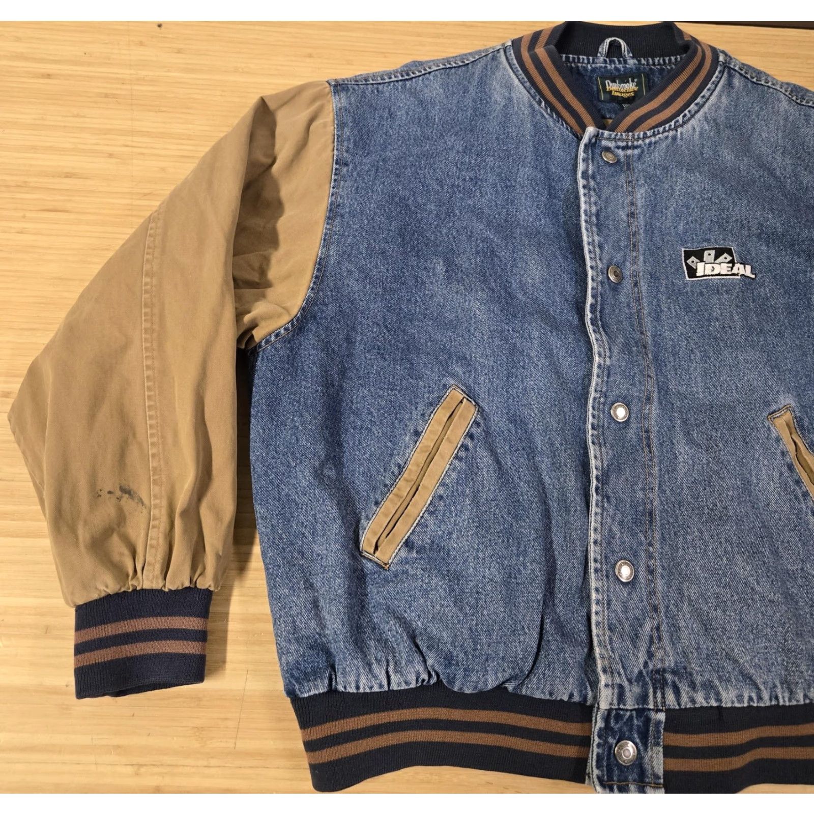 Dunbrooke VINTAGE Dunbrooke Jacket Mens XL Denim Varsity Bomber Snap Front Ideal Patch 90s Size US XL / EU 56 / 4 - 3 Thumbnail