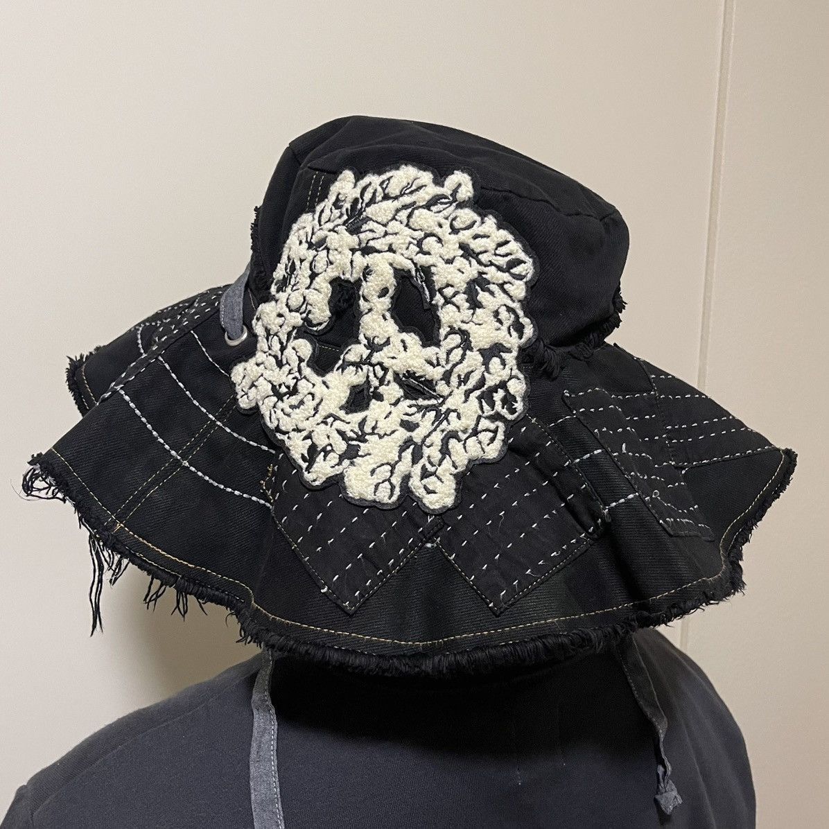 DENIM TEARS × Levi's Denim Tears Peace Patchwork Hat Black | Grailed