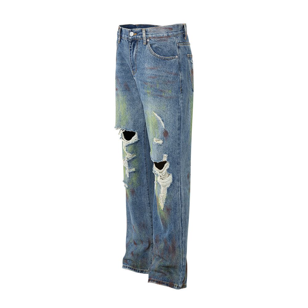 Japanese Brand × Vintage Retro Washed Ink Splash Jeans Size US 32 / EU 48 - 3 Thumbnail