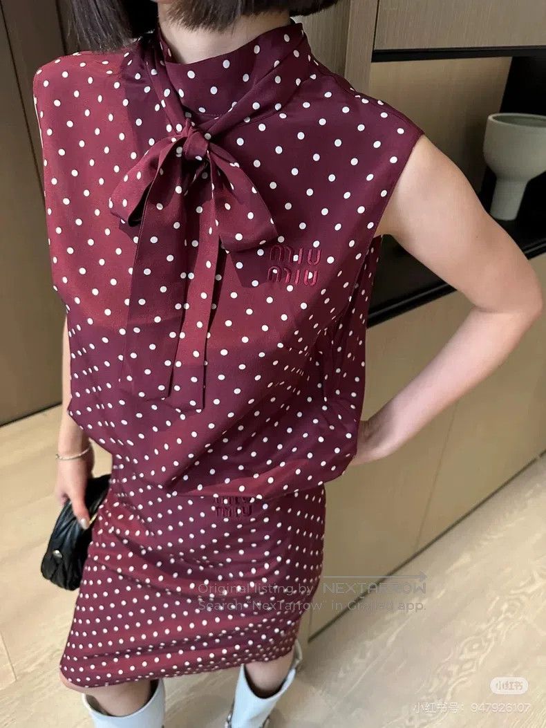 Miu Miu Miu Miu 38 Retro red polka dot top Size M / US 6-8 / IT 42-44 - 7 Thumbnail