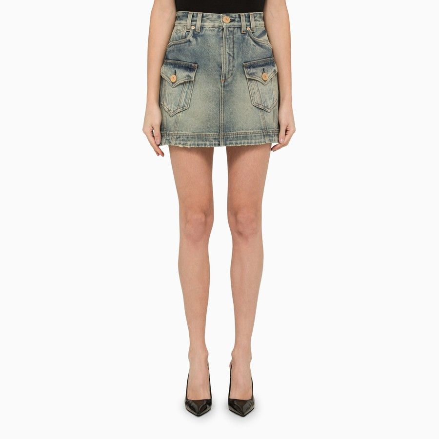 image of Balmain O1D2Blof01223 Miniskirt In Blue, Women's (Size 40)