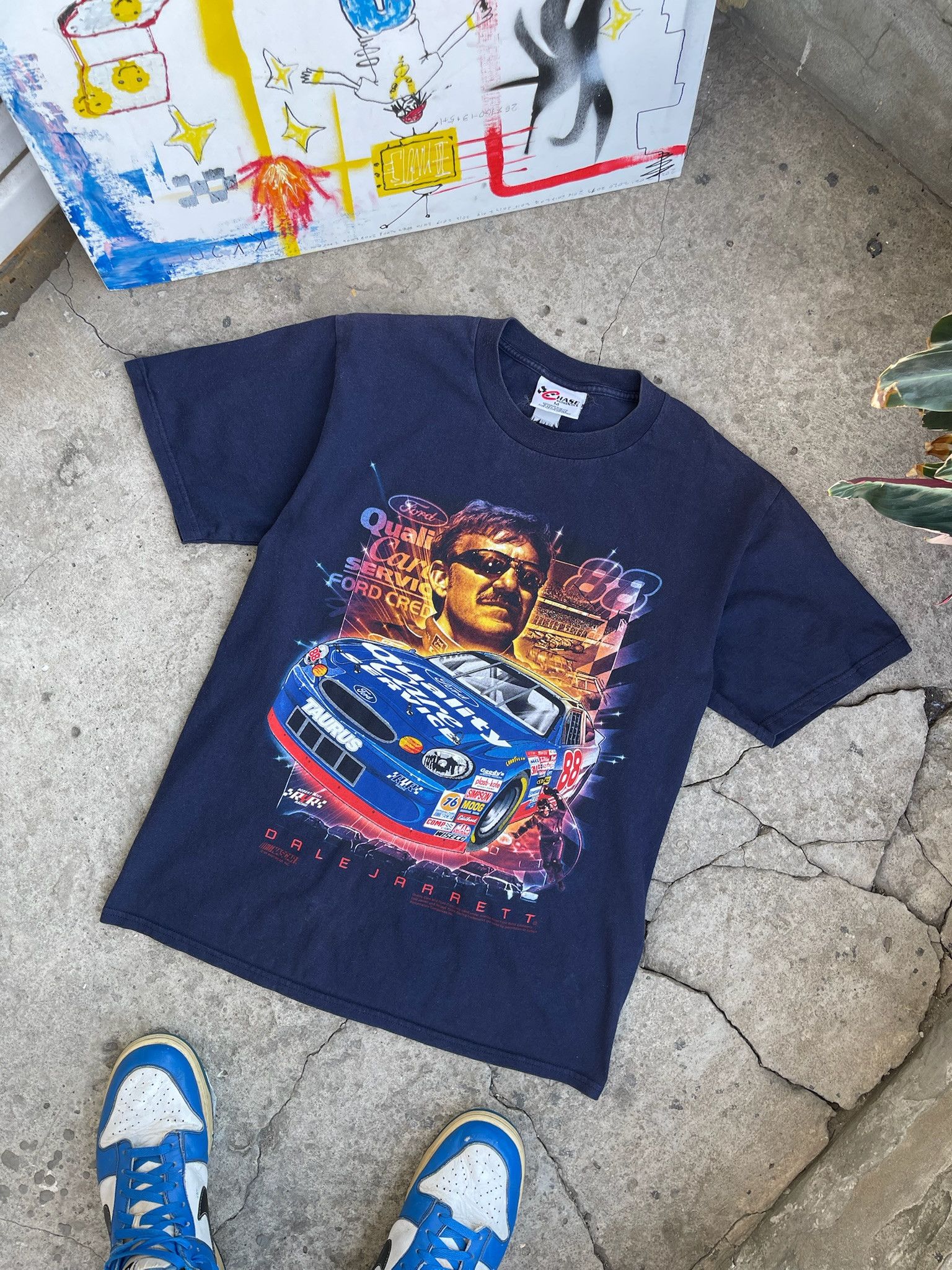 NASCAR Vintage 90s NASCAR Dale Jarrett Ford tee racing tshirt Size US M / EU 48-50 / 2 - 1 Thumbnail