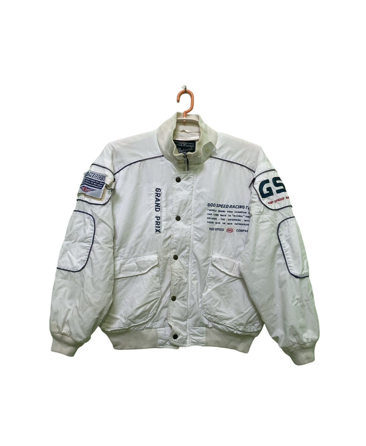 Godspeed Vintage British Godspeed Racing team Bomber Jacket Size US XL / EU 56 / 4 - 1 Thumbnail