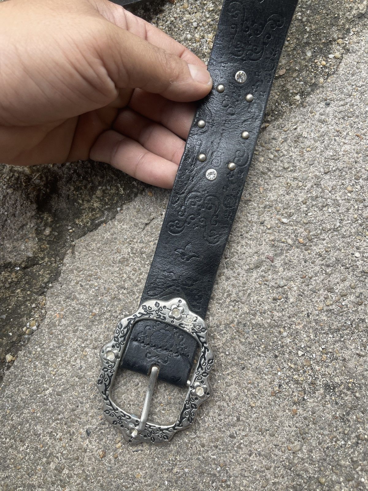 If Six Was Nine Last Drop🔥Rare🔥Anna Sui Butterfly Studed Leather Belt Size ONE SIZE - 3 Thumbnail