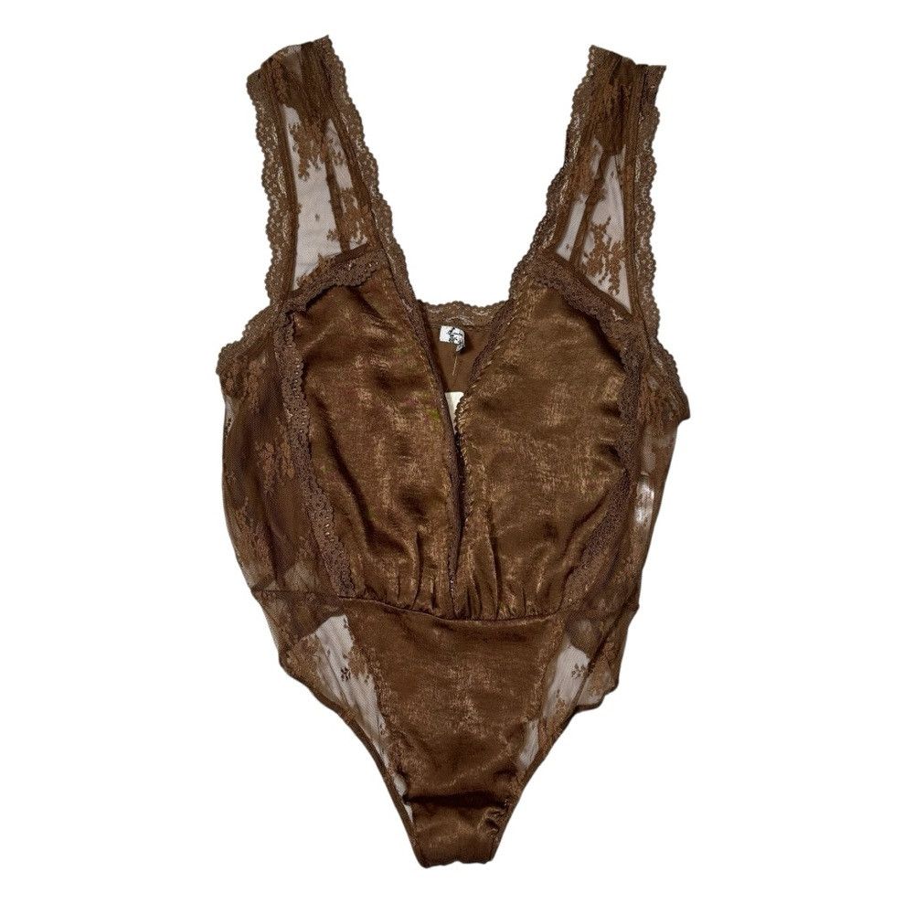 Free People NWT New Free People Tell Me More Toffee Brown Bodysuit Size Size M / US 6-8 / IT 42-44 - 3 Thumbnail