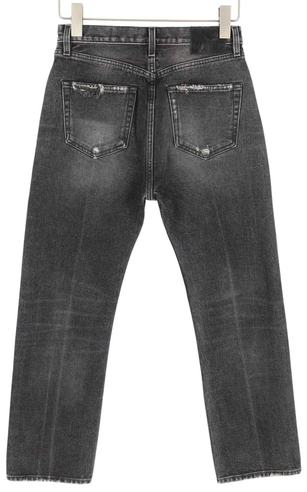 R13 COURTNEY SLIM 27 Everit Black Faded Zip Distress 86235 Size 27" / US 4 / IT 40 - 4 Thumbnail
