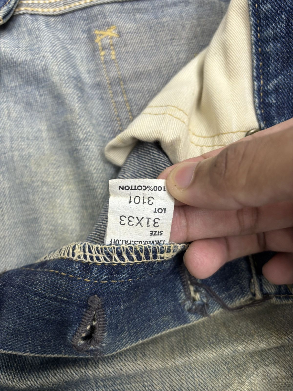 Lee 🔥Vintage Steal🔥Lee Cowboy Selvedge Denim Jeans Distressed Size US 31 - 15 Thumbnail