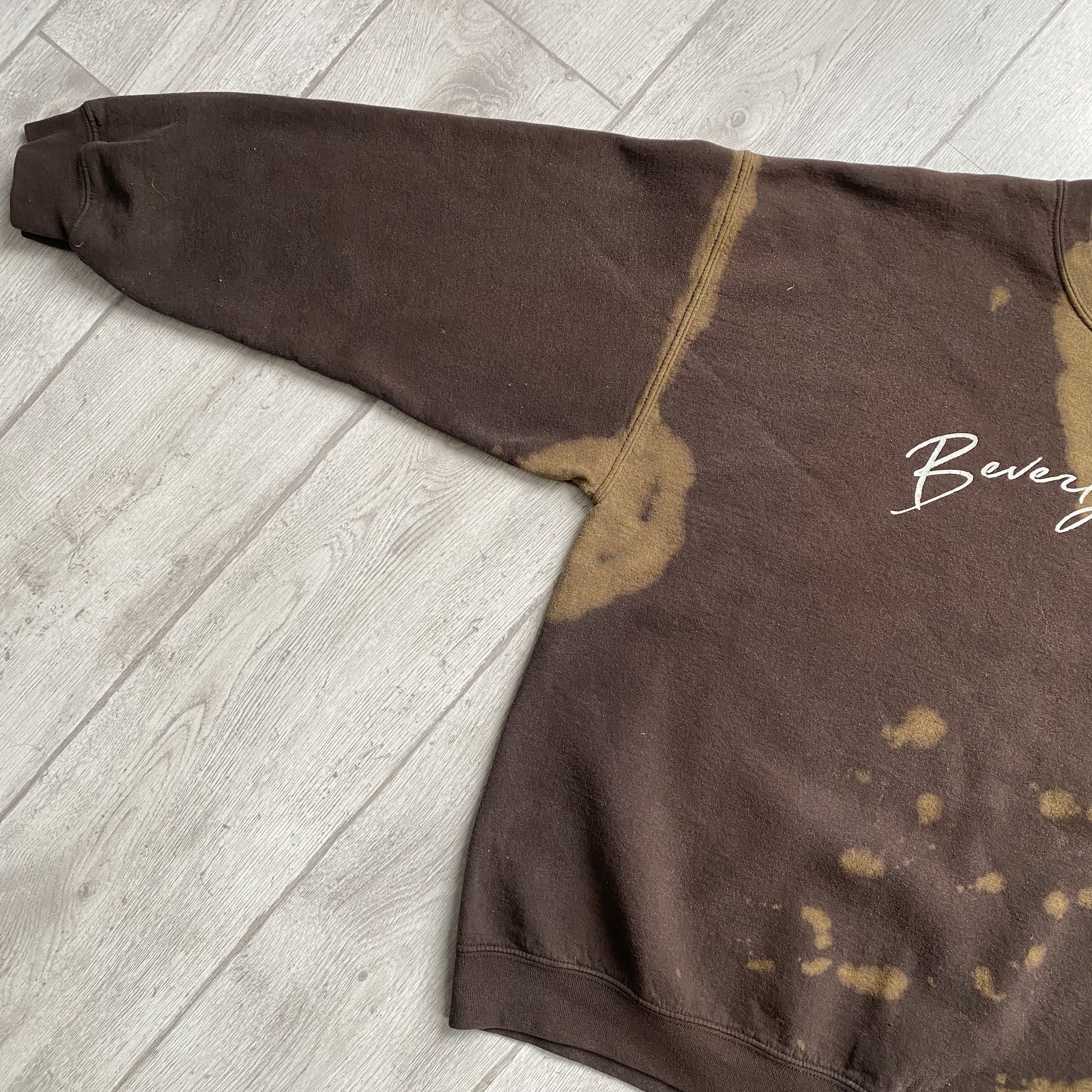 Vintage 🔥RARE Vintage Custom Trashed Sun Faded Brown Sweatshirt Size US XL / EU 56 / 4 - 6 Thumbnail