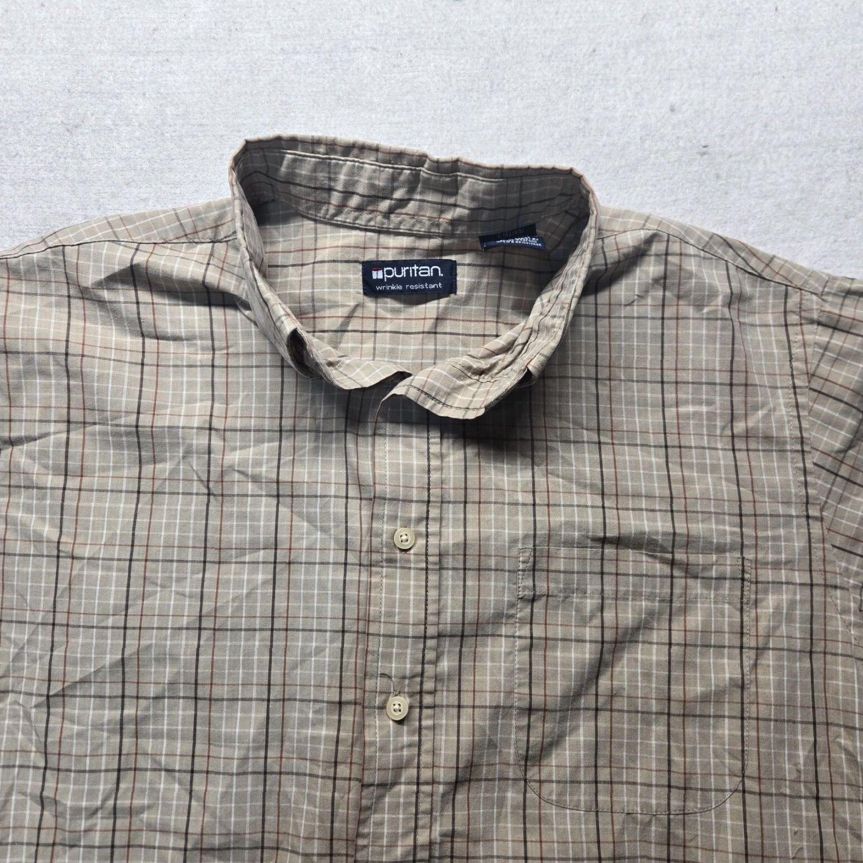 Vintage Puritan Brown Button-Up Long Sleeve Shirt Adult Large Mens Size US L / EU 52-54 / 3 - 2 Thumbnail