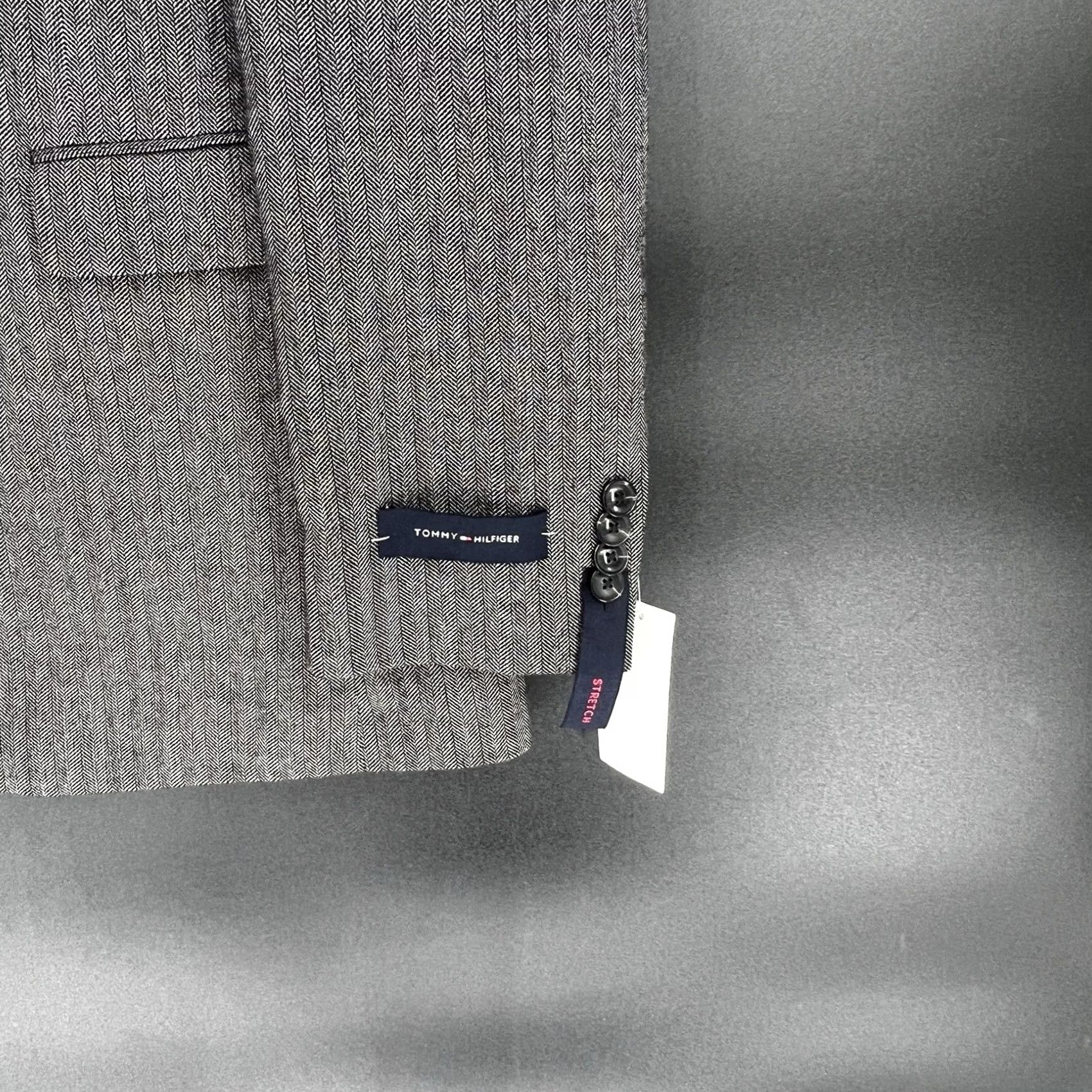 Tommy Hilfiger Tommy Hilfiger Mens TH Flex Modern Fit Solid Weave Sport Coat Gray 40L Size US XXS / EU 40 - 5 Thumbnail
