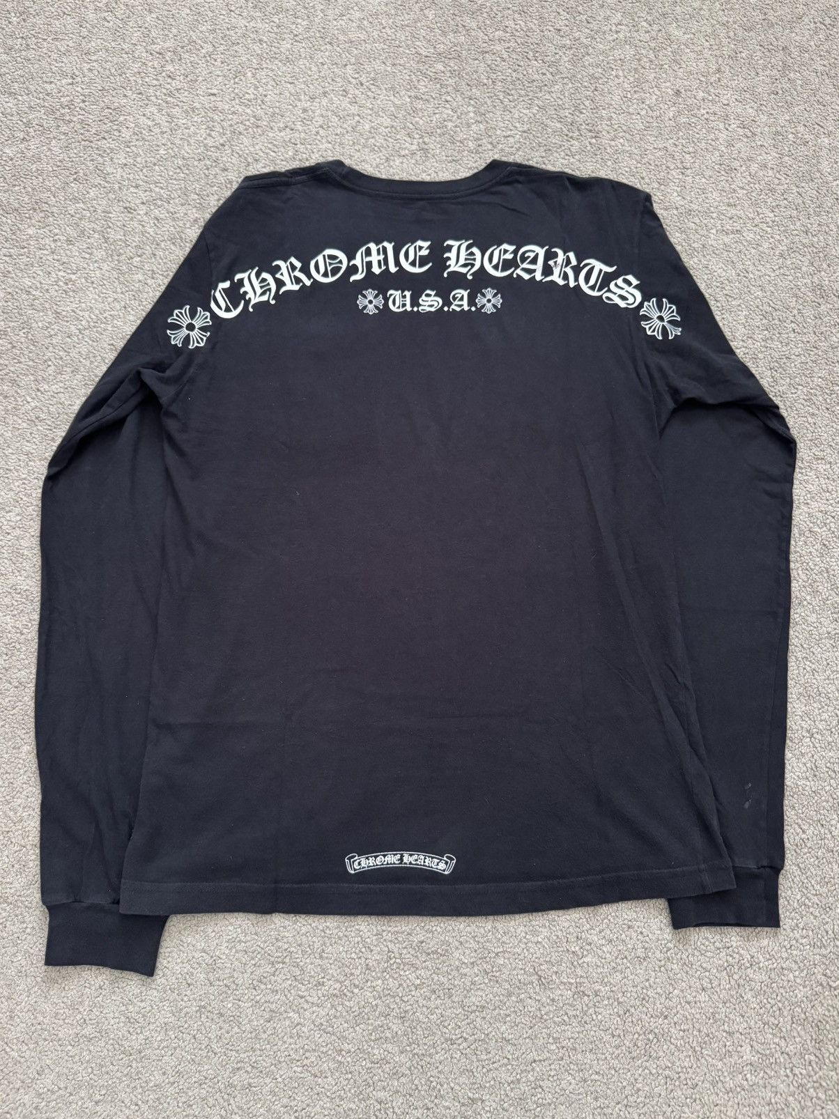 Chrome Hearts CHROME HEARTS Back Scroll Label Logo Long Tee | Grailed