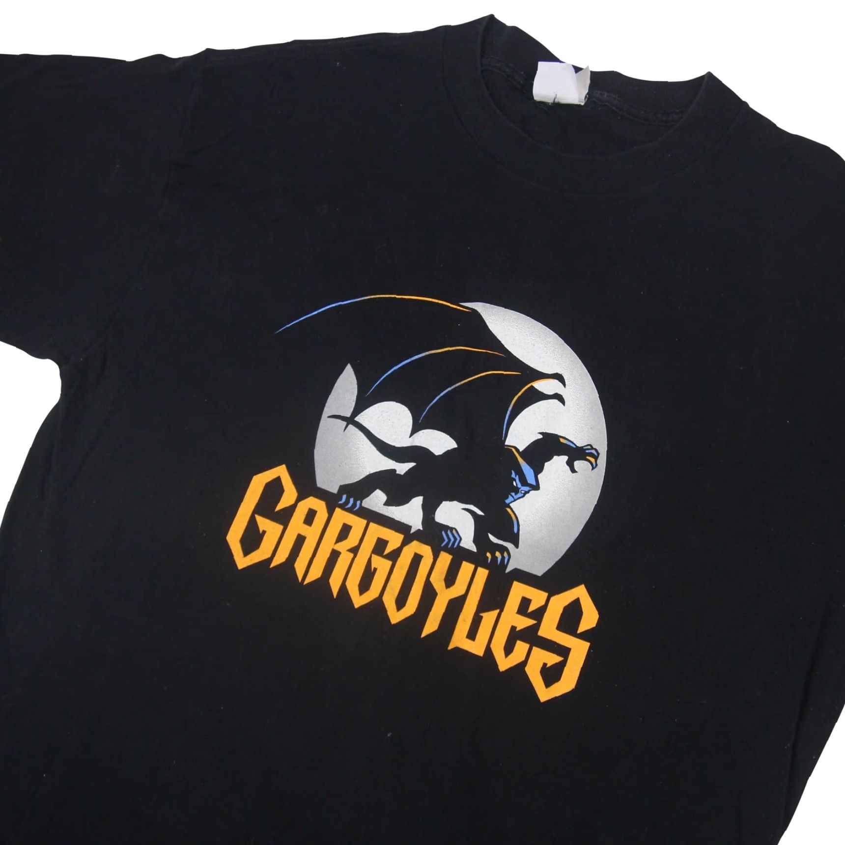 Vintage VINTAGE Gargoyles Cartoon "The Night Will Never Be The Same" XL Graphic T Shirt Mens XL Black Graphic Shirt Size US XL / EU 56 / 4 - 2 Thumbnail