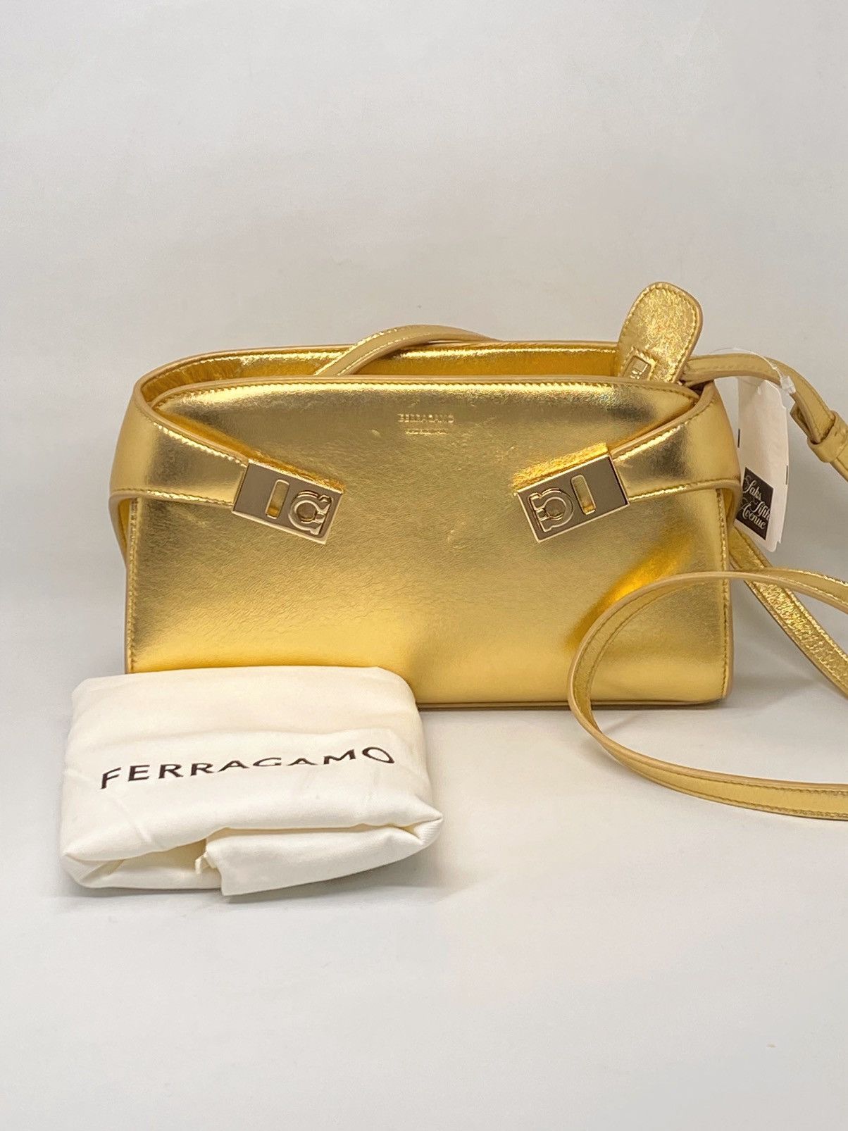 Salvatore Ferragamo Ferragamo Hug Metallic Leather Crossbody Bag Size ONE SIZE - 1 Thumbnail