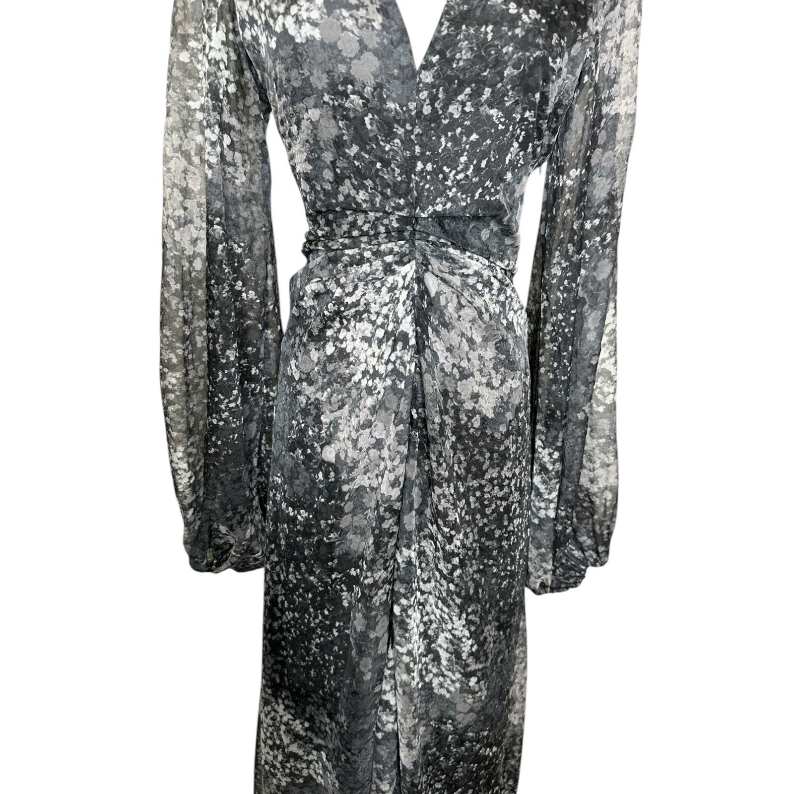 ROTATE Rotate Gray printed long sleeves midi dress size 6 Size M / US 6-8 / IT 42-44 - 8 Thumbnail